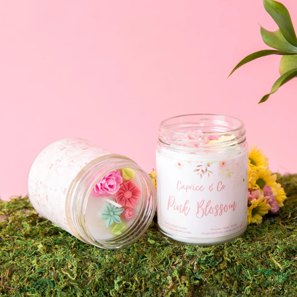 Bougie Pink Blossom - Pivoine, Rose & Suède