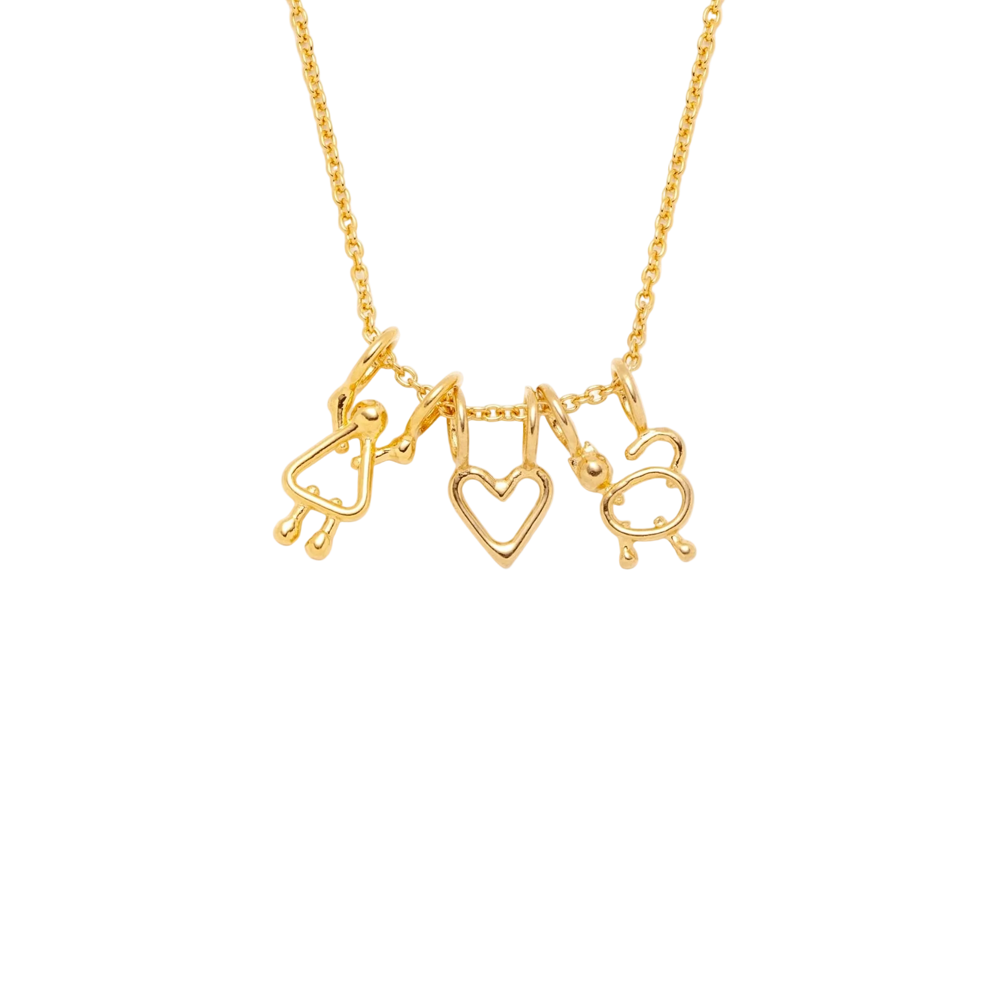 collier fille, coeur et chat