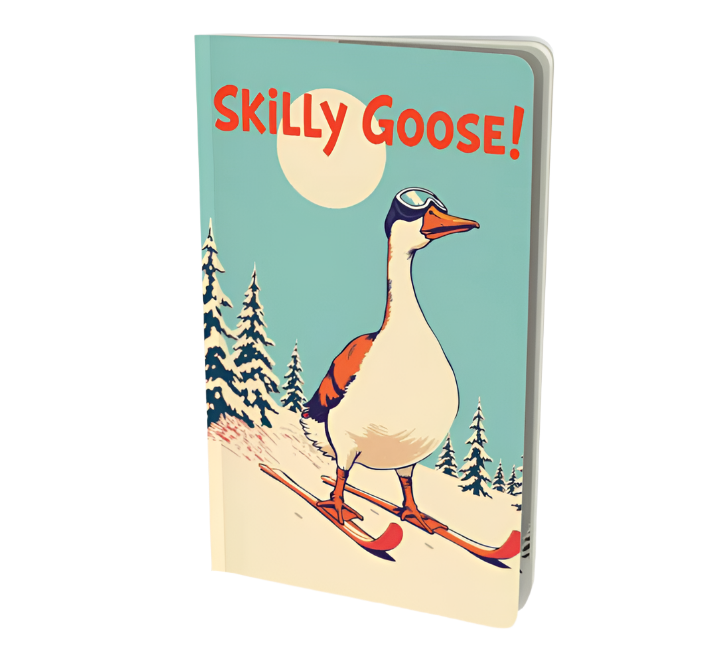 Carnet de notes sur le thème du ski Silly Goose
