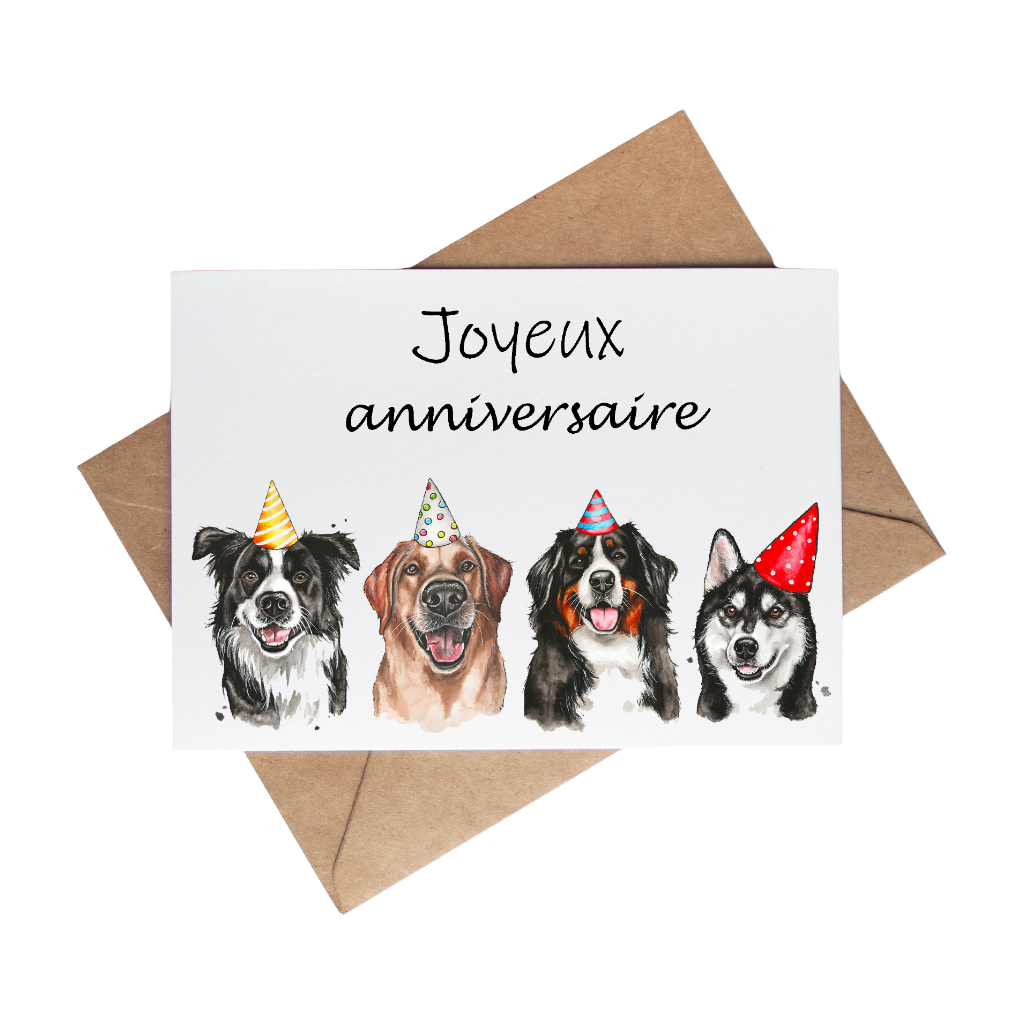 Carte de souhait - Party de chiens