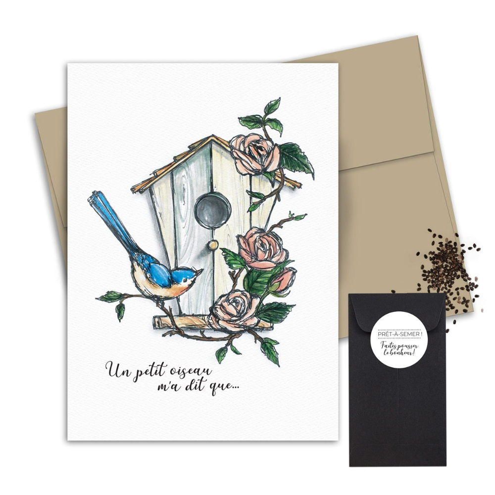 Carte de souhaits Fête des Mères - Petit oiseau