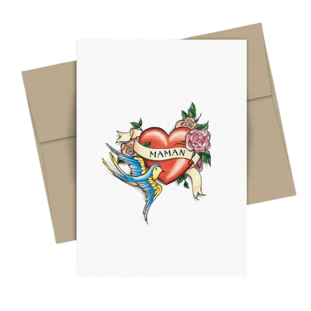 Carte de souhaits - Fête des mères - Tatouage