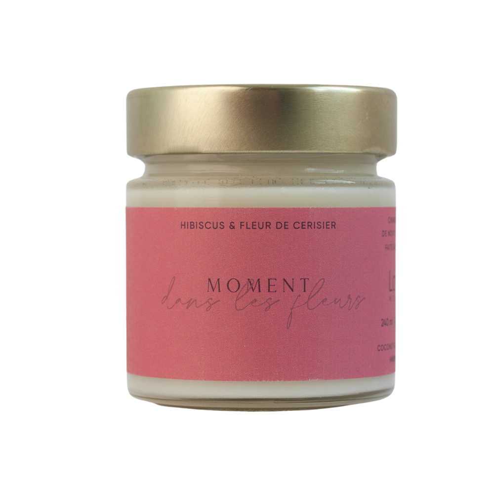 Chandelle Moment dans les fleurs - Hibiscus & fleur de cerisier