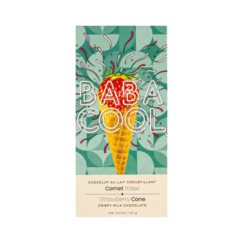 Chocolat au lait croustillant - Cornet Fraise