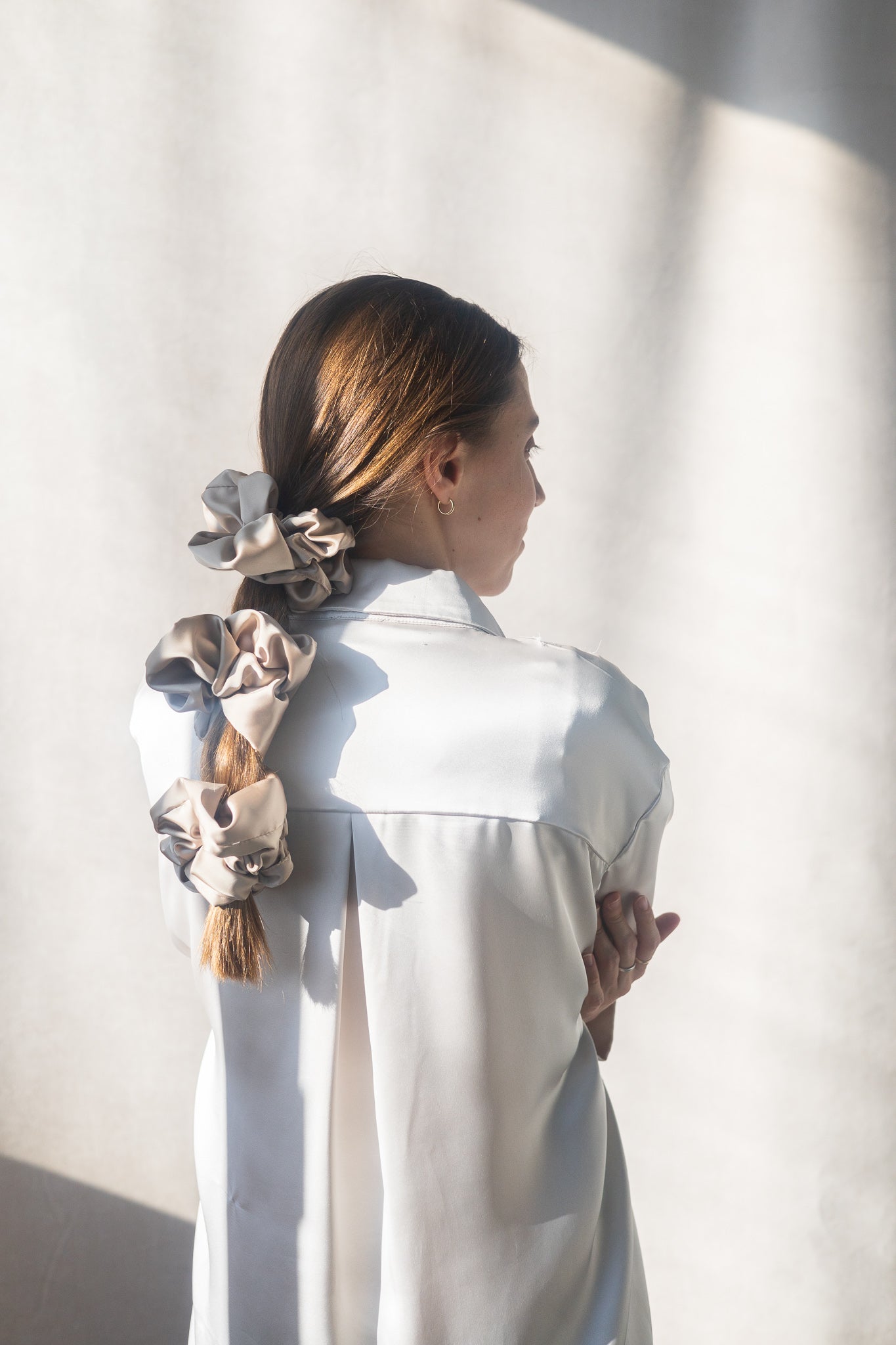 Chouchou large en satin certifié