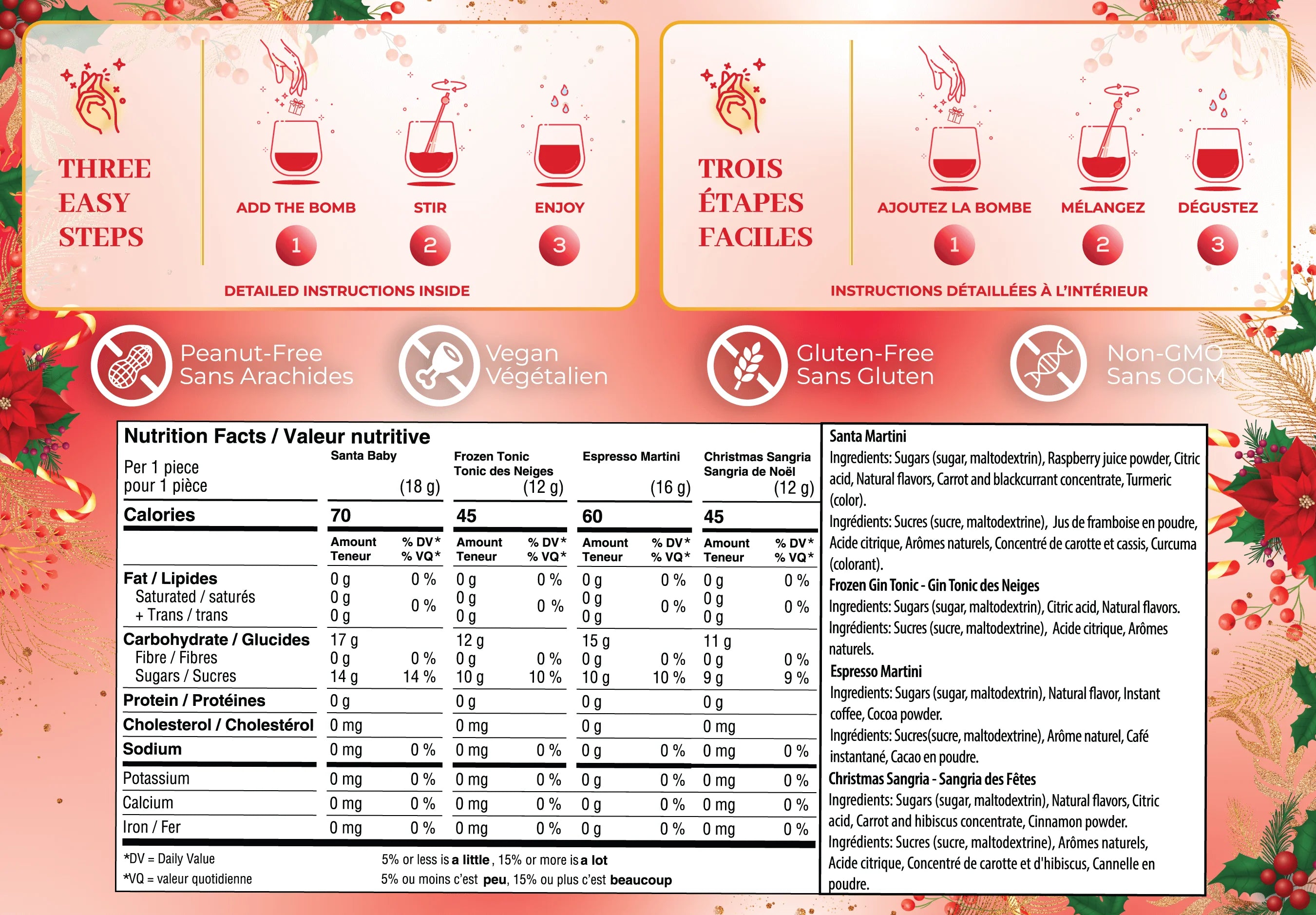 Coffret bombes à cocktail - Variété des Fêtes
