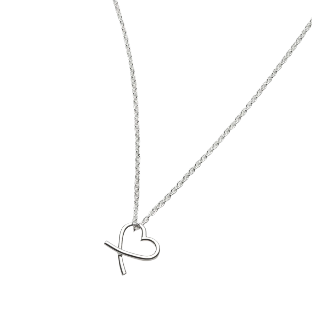 Collier Cœur Croisé - Argent Sterling