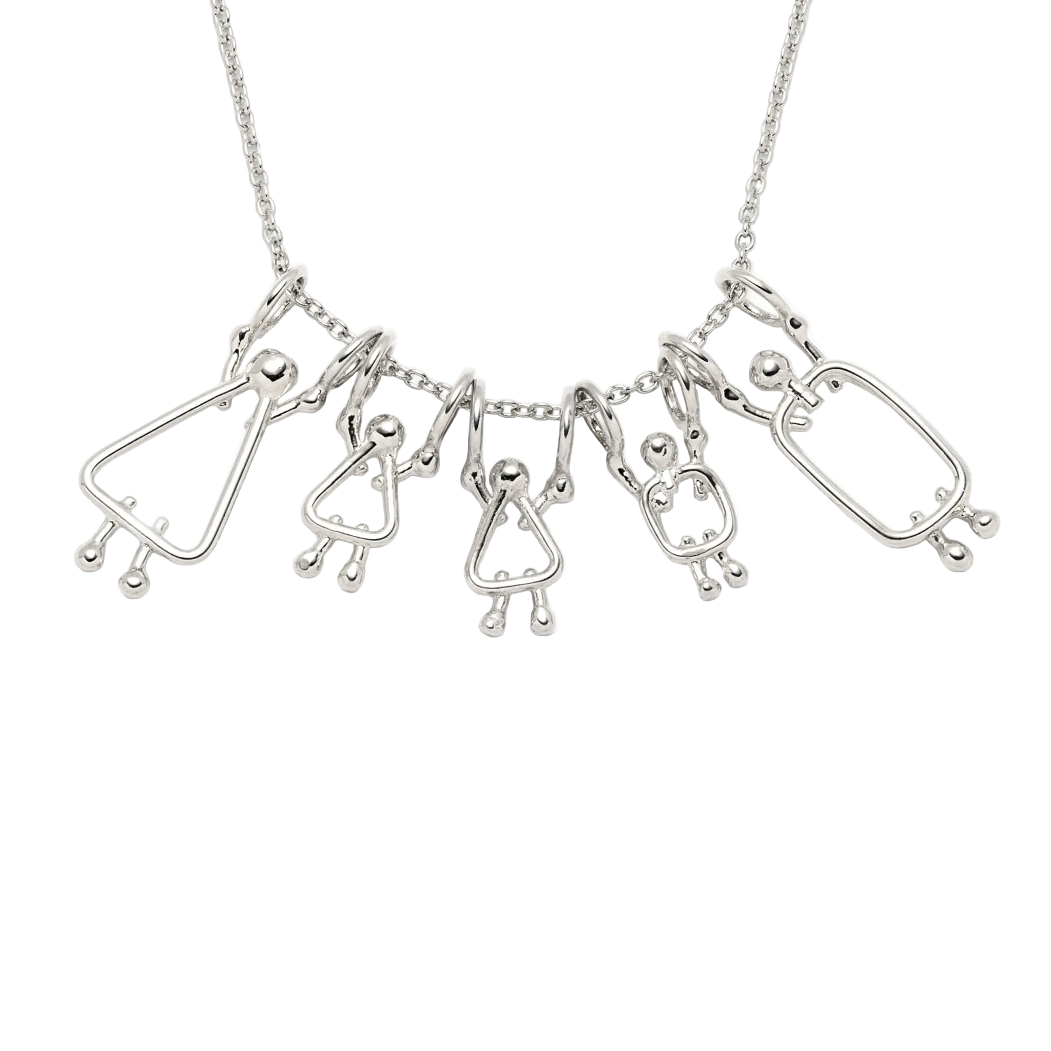 collier maman, 2 filles, garçon et papa