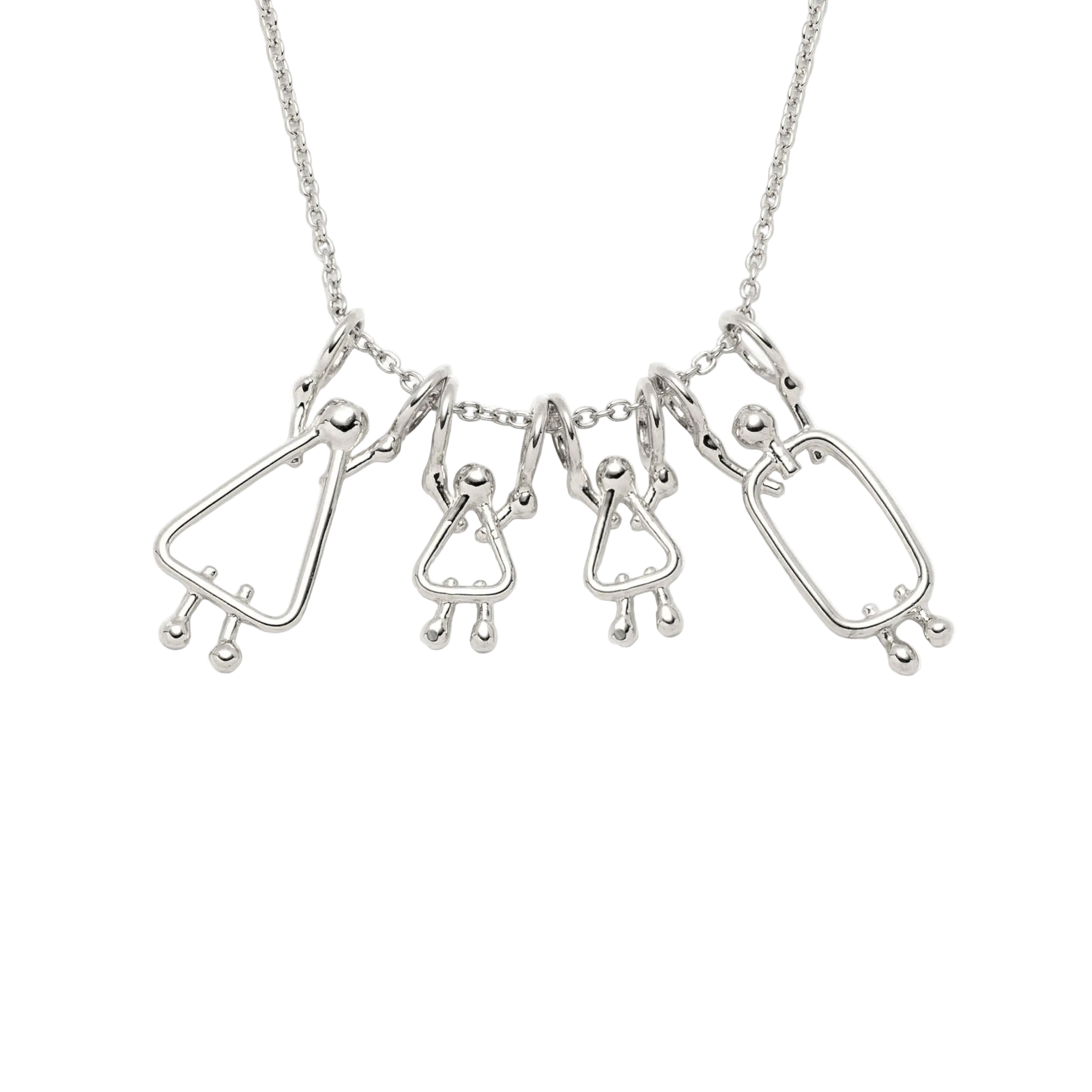 Cadeau pour les mamans de 2 filles - Collier en argent sterling
