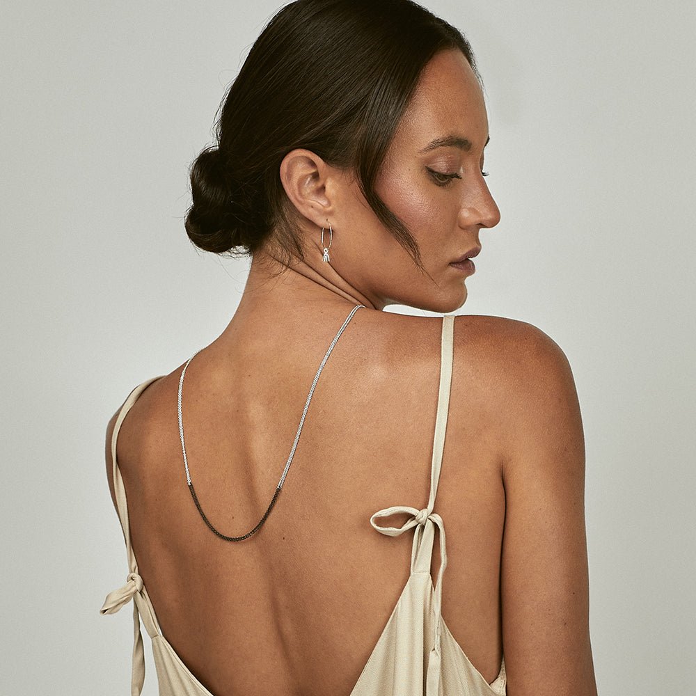 Collier Sillage - Argent noir oxydé & argent sterling - 24"