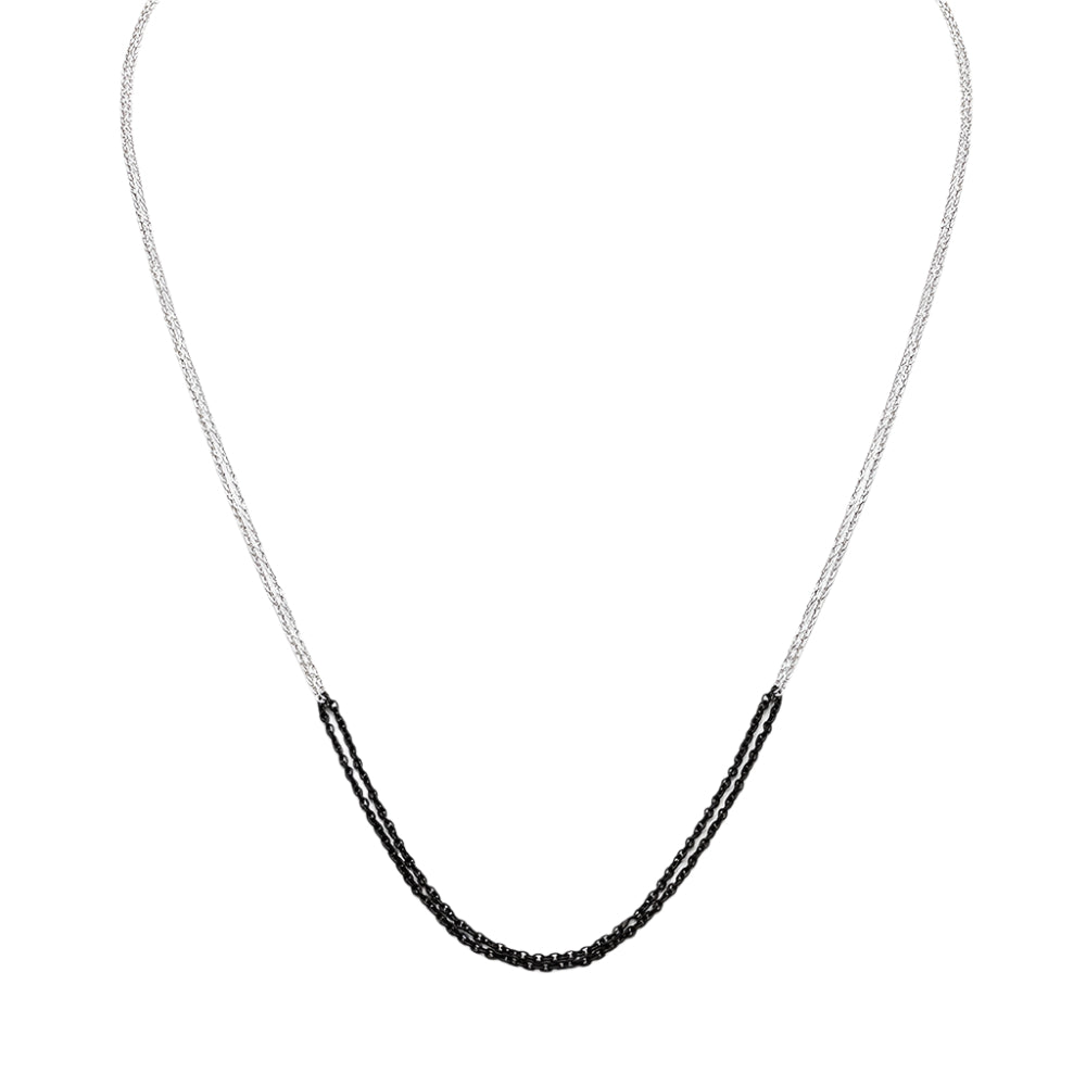 Collier Sillage - Argent noir oxydé & argent sterling - 24"