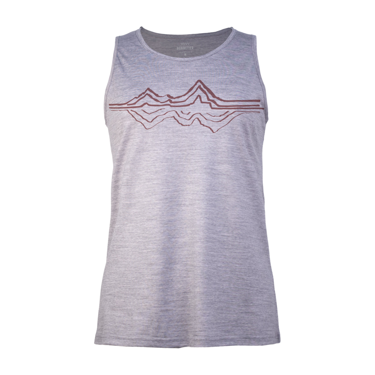 Camisole Mérinos Femme Gris Athlétique Chiné Ultra Léger - Montagne Reflex - BONNETIER