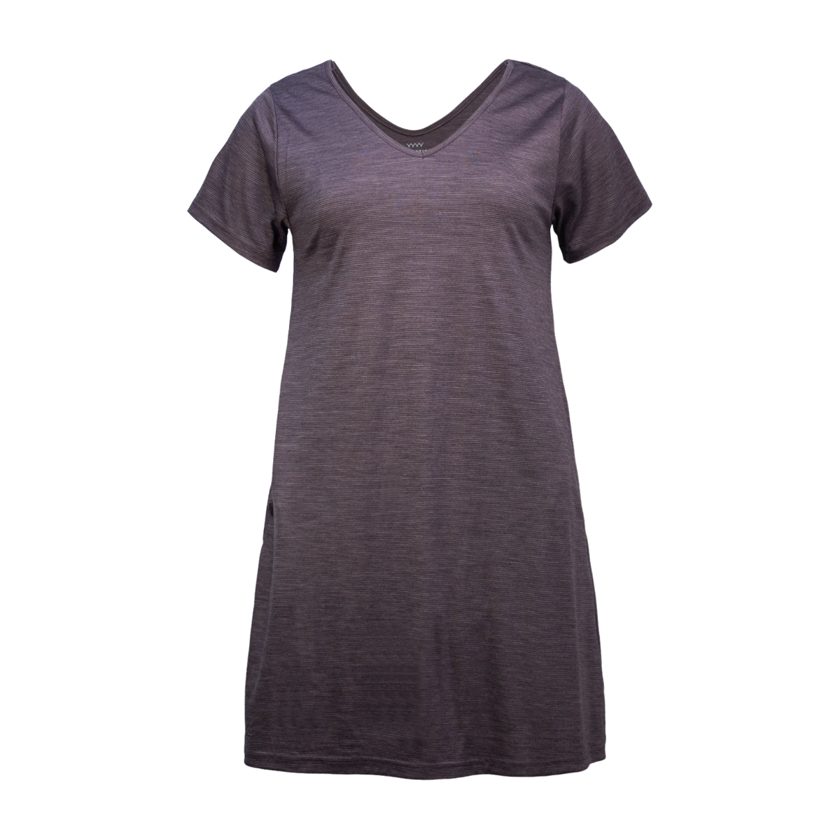 Robe Mérinos Rayé Mauve et Gris - Mingan - BONNETIER