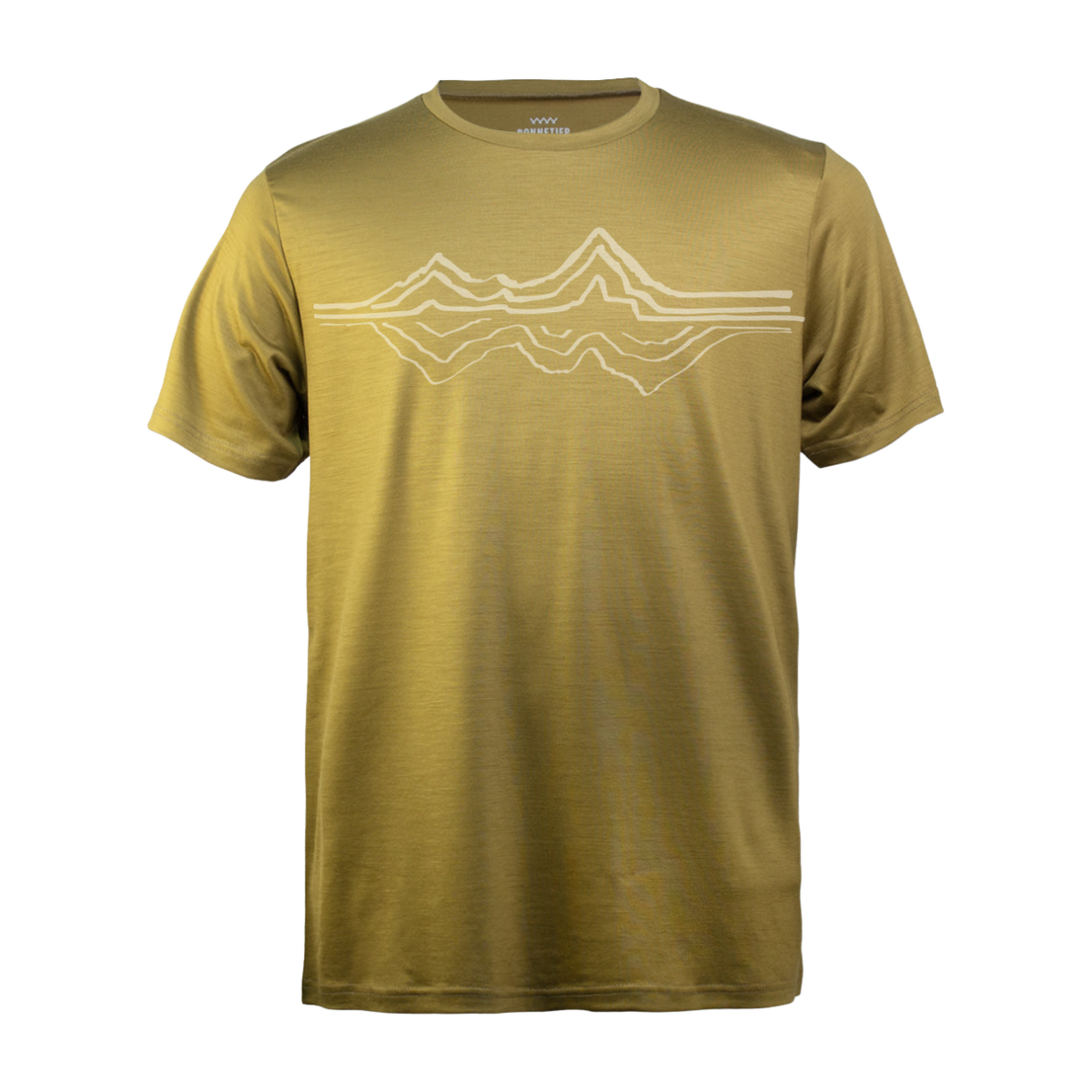 T-Shirt Mérinos Homme Miel Ultra Léger - Montagne Reflex - BONNETIER