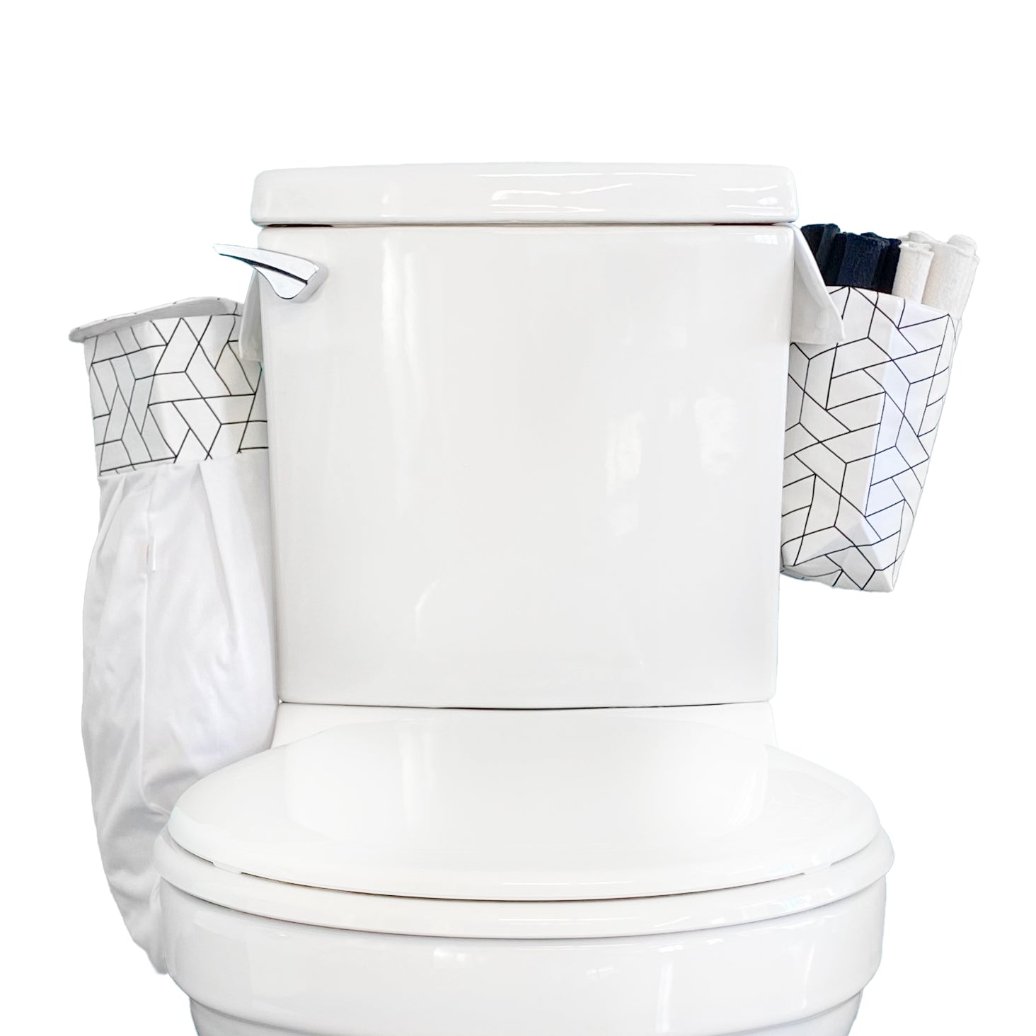 Ensemble de papier de toilette réutilisable - Géo blanc