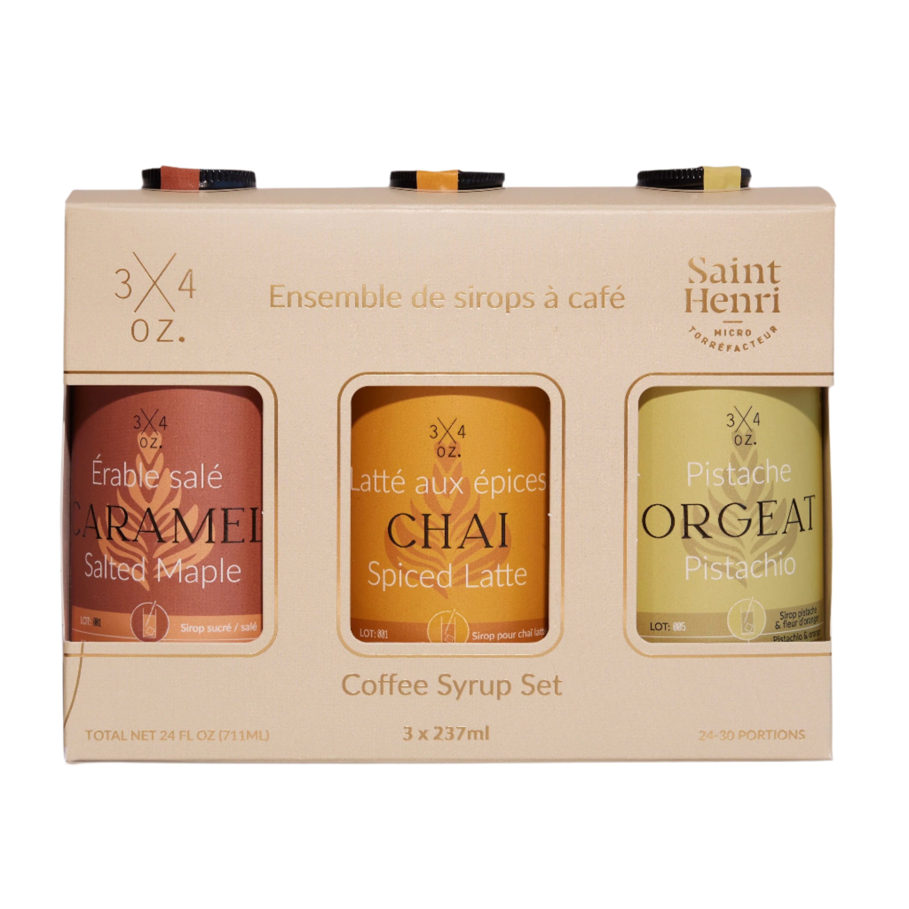 Ensemble de sirops à café