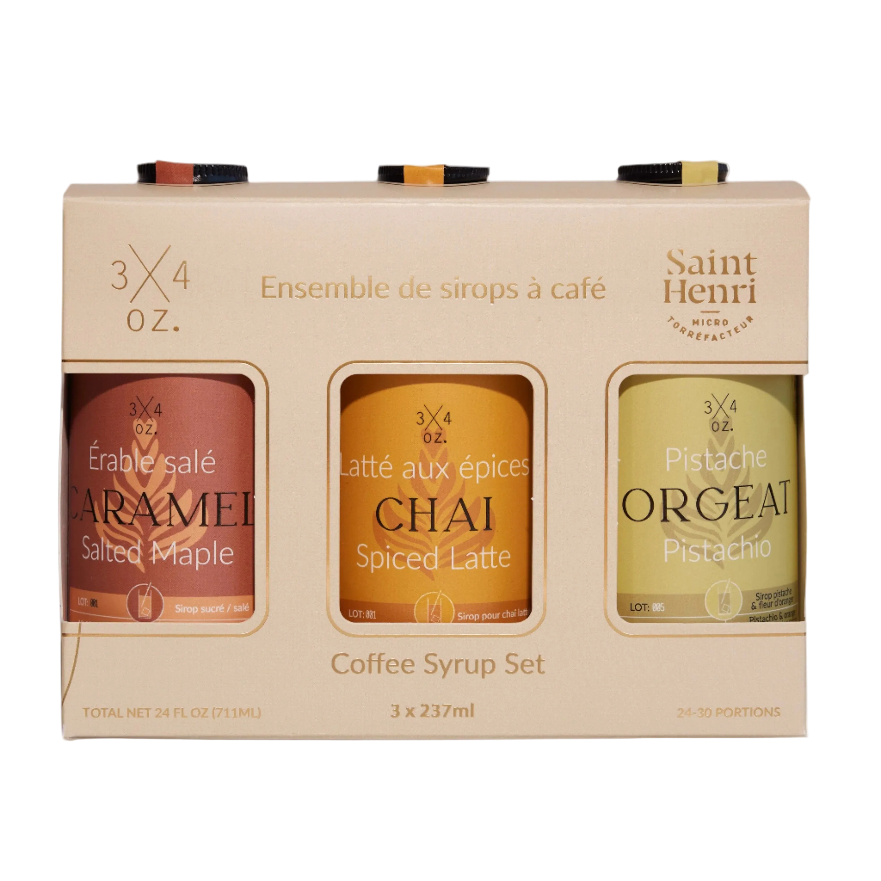 Ensemble de sirops à café