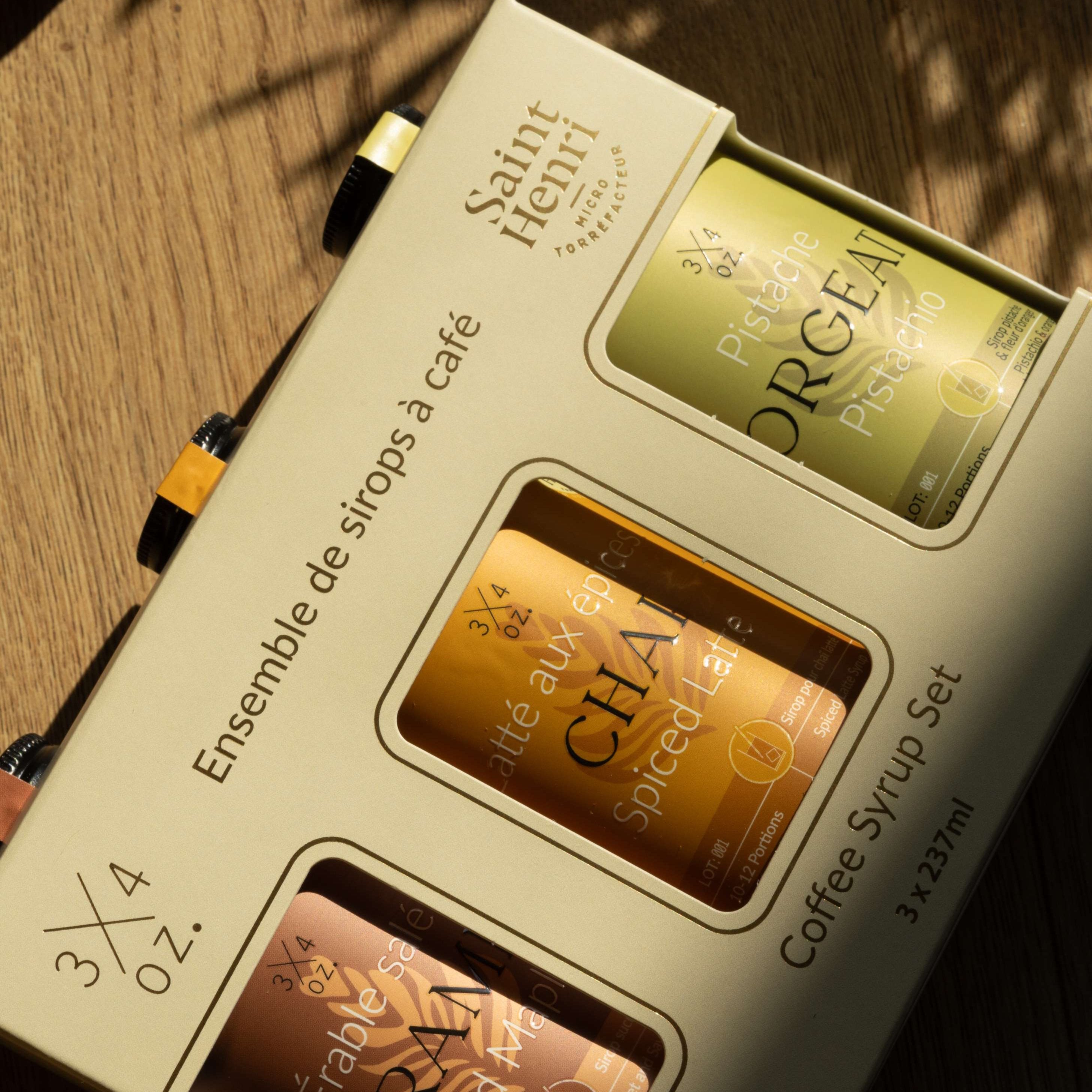 Ensemble de sirops à café