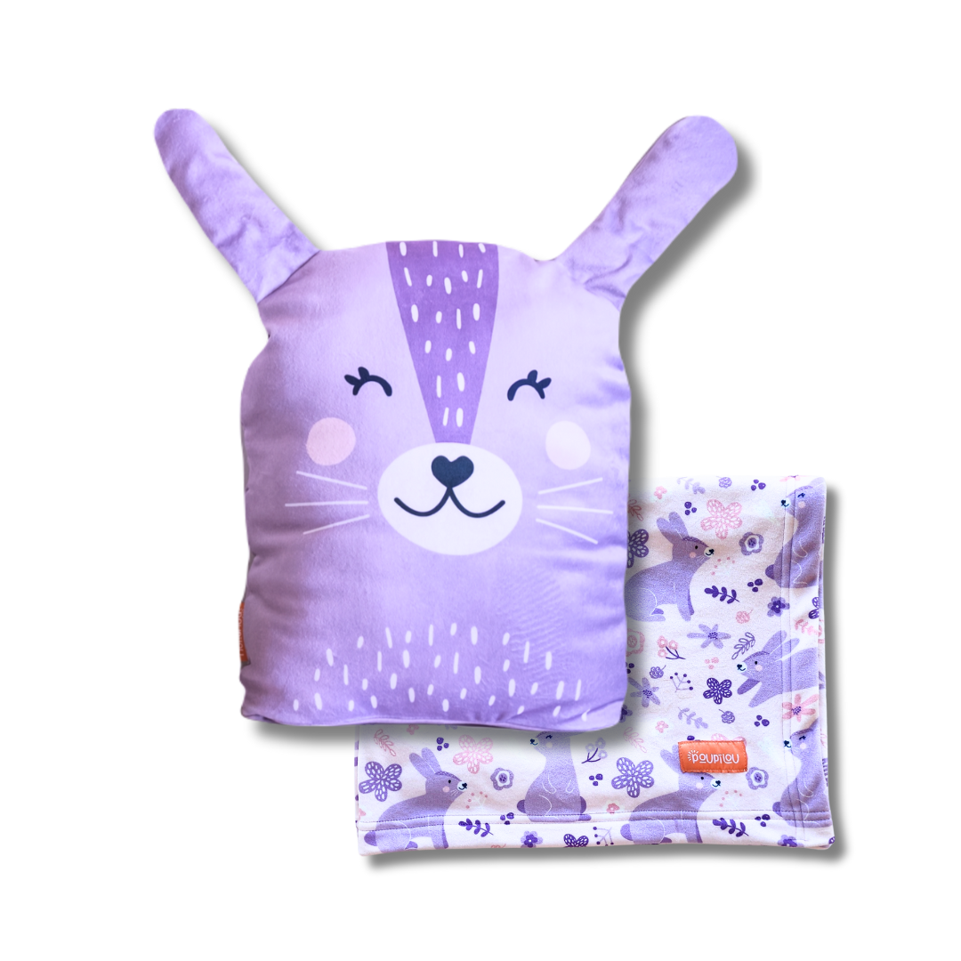 Ensemble Peluche Couverture 3 en 1- Lapin