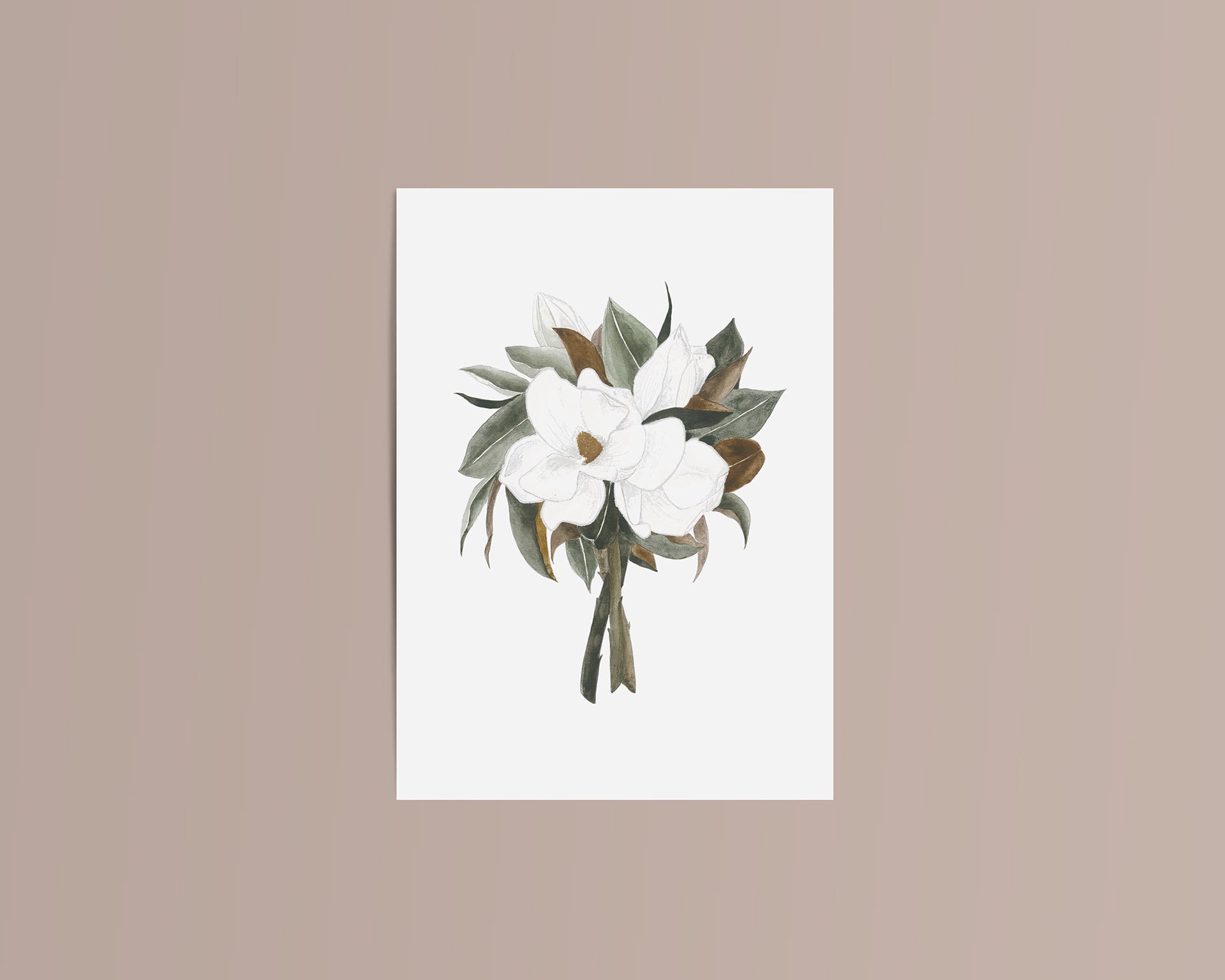 Aquarelle imprimée - bouquet de fleurs