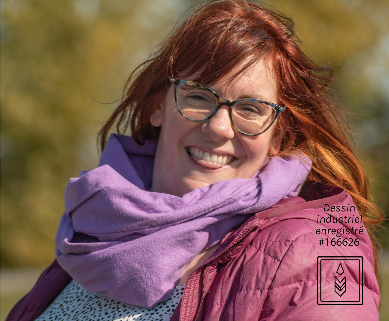 Foulard d'hiver en flanelle mauve pour femme