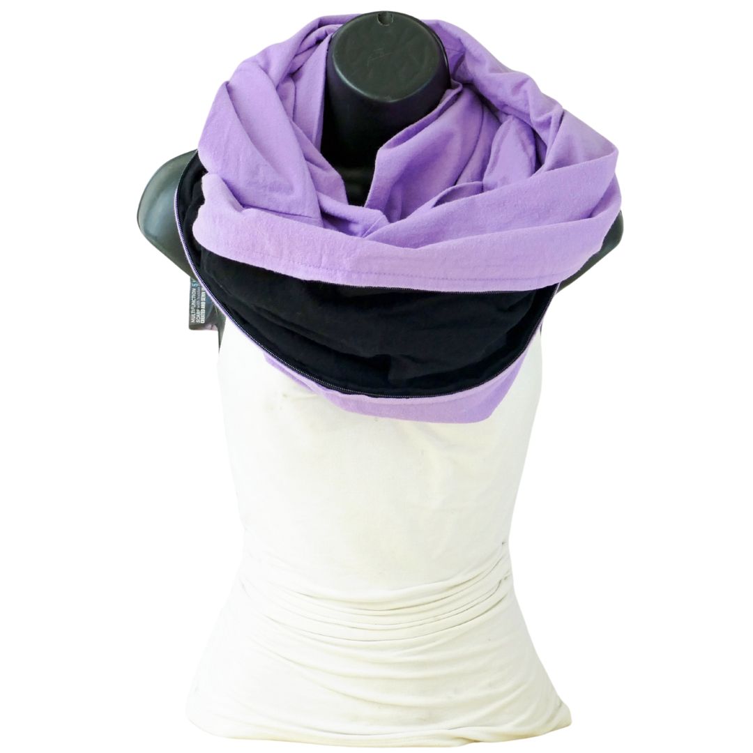 Foulard d'hiver en flanelle mauve pour femme