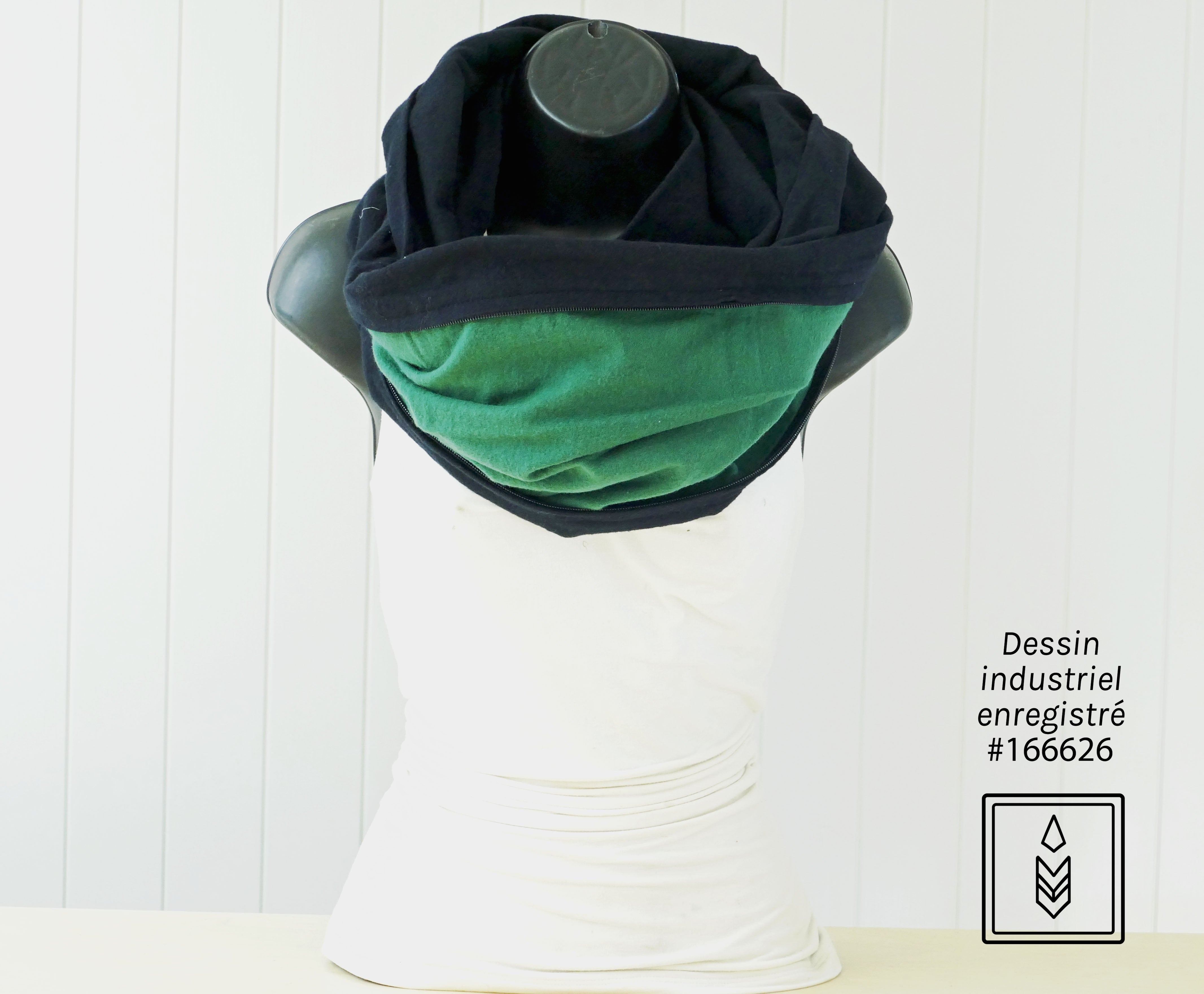 Foulard d'hiver en flanelle noire