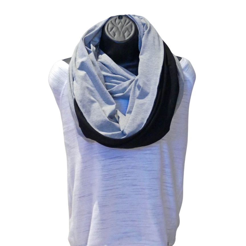 Foulard infini en bambou gris uni