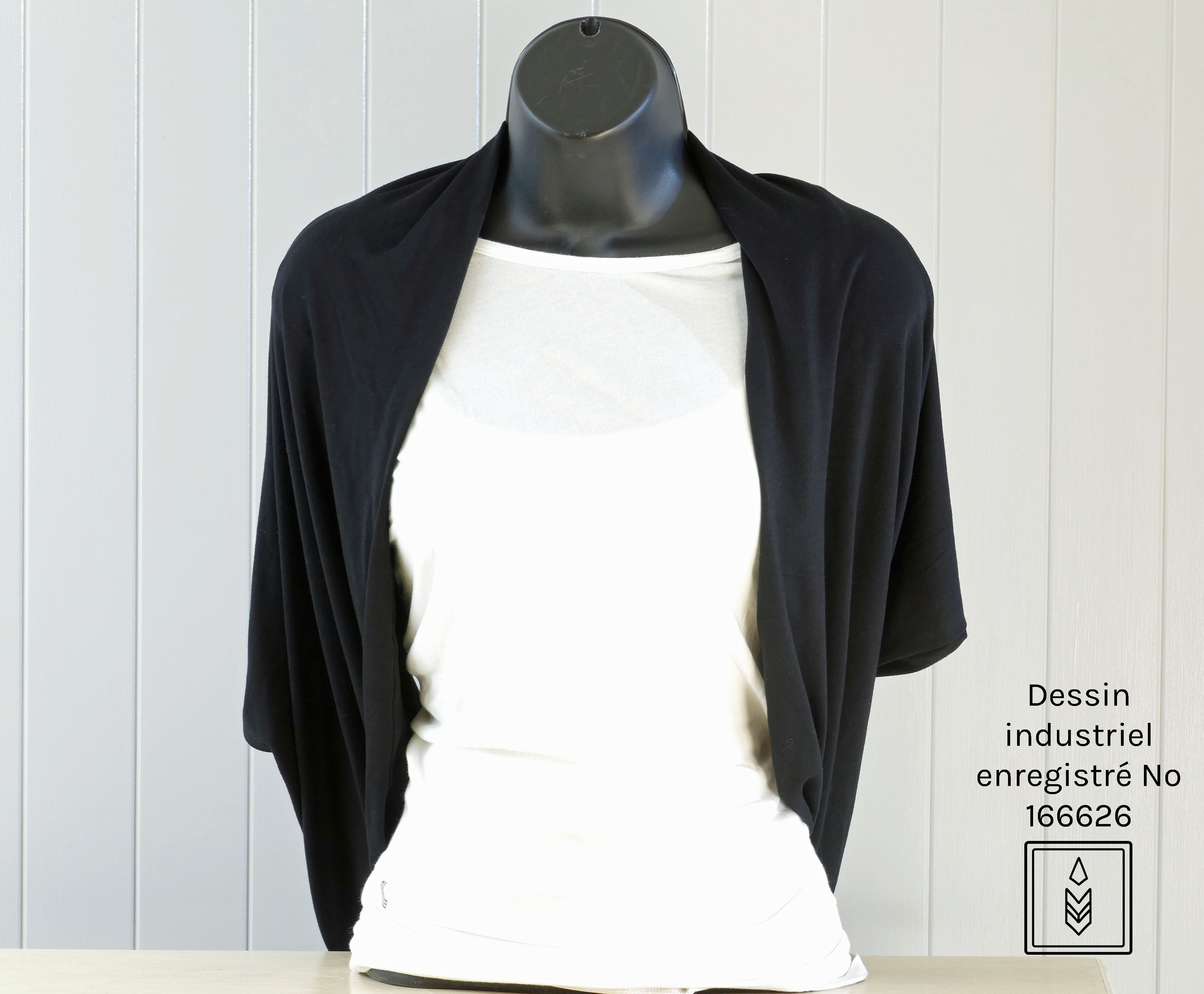 Foulard infini en coton biologique noir uni pour femme