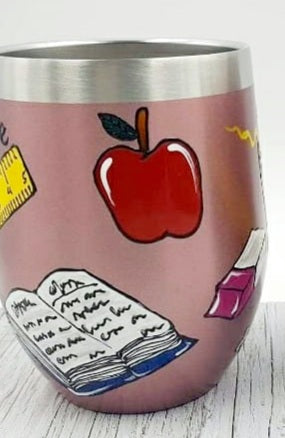 Gobelet isotherme rose enseignante 12oz (355 ml)