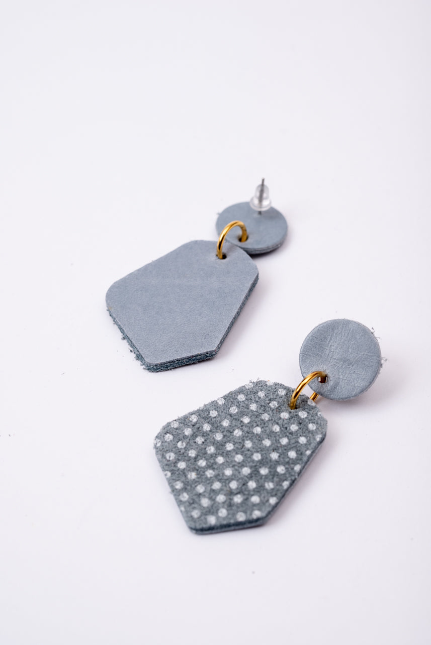 Granges boucles d'oreilles géométriques en cuir modèle DÉLIMA