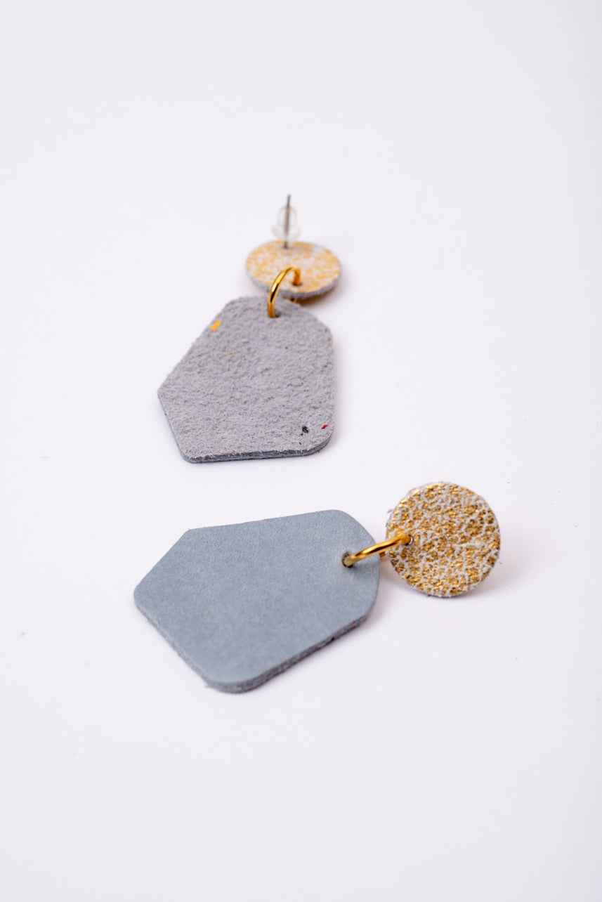 Granges boucles d'oreilles géométriques en cuir modèle DÉLIMA