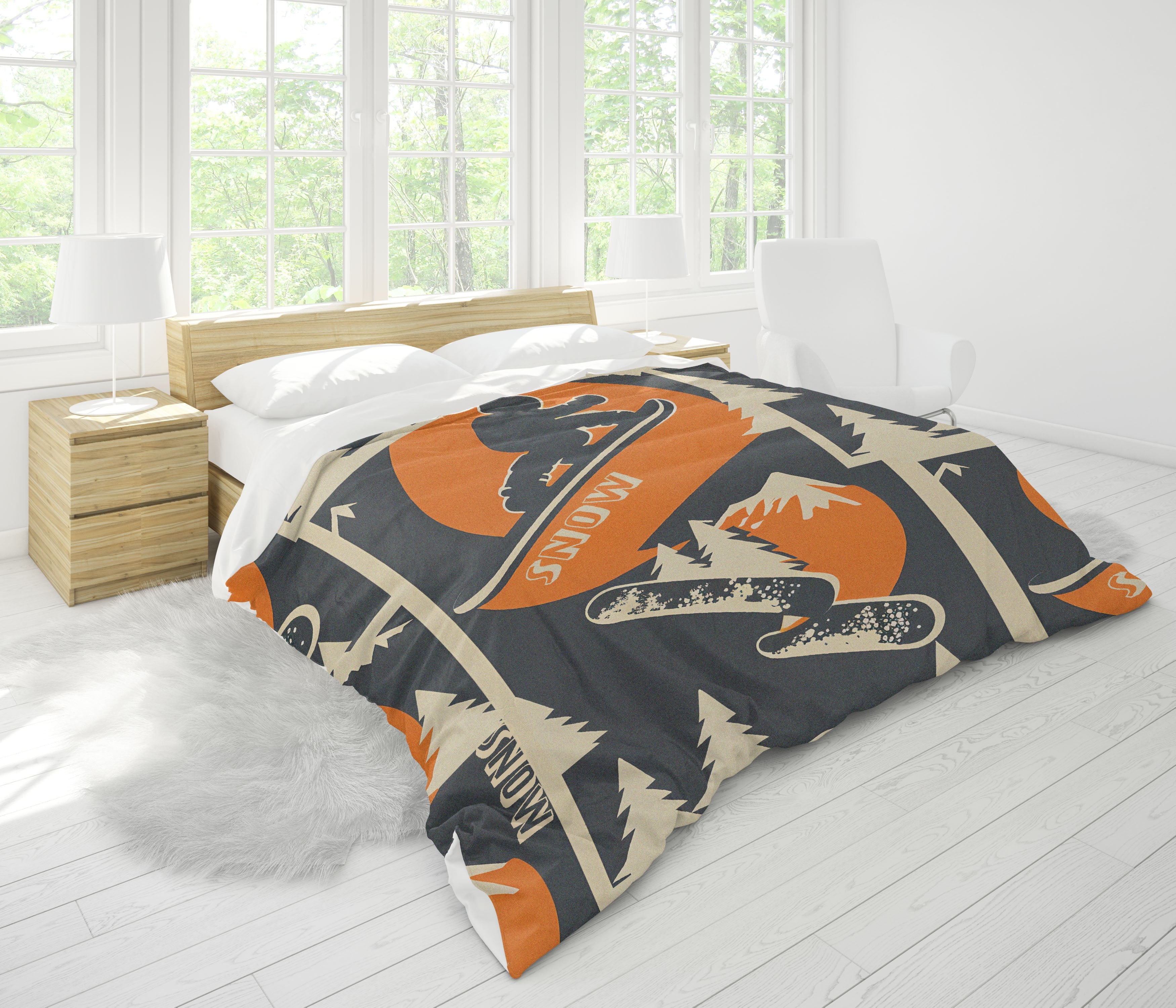Housse de couette en collage de snowboard