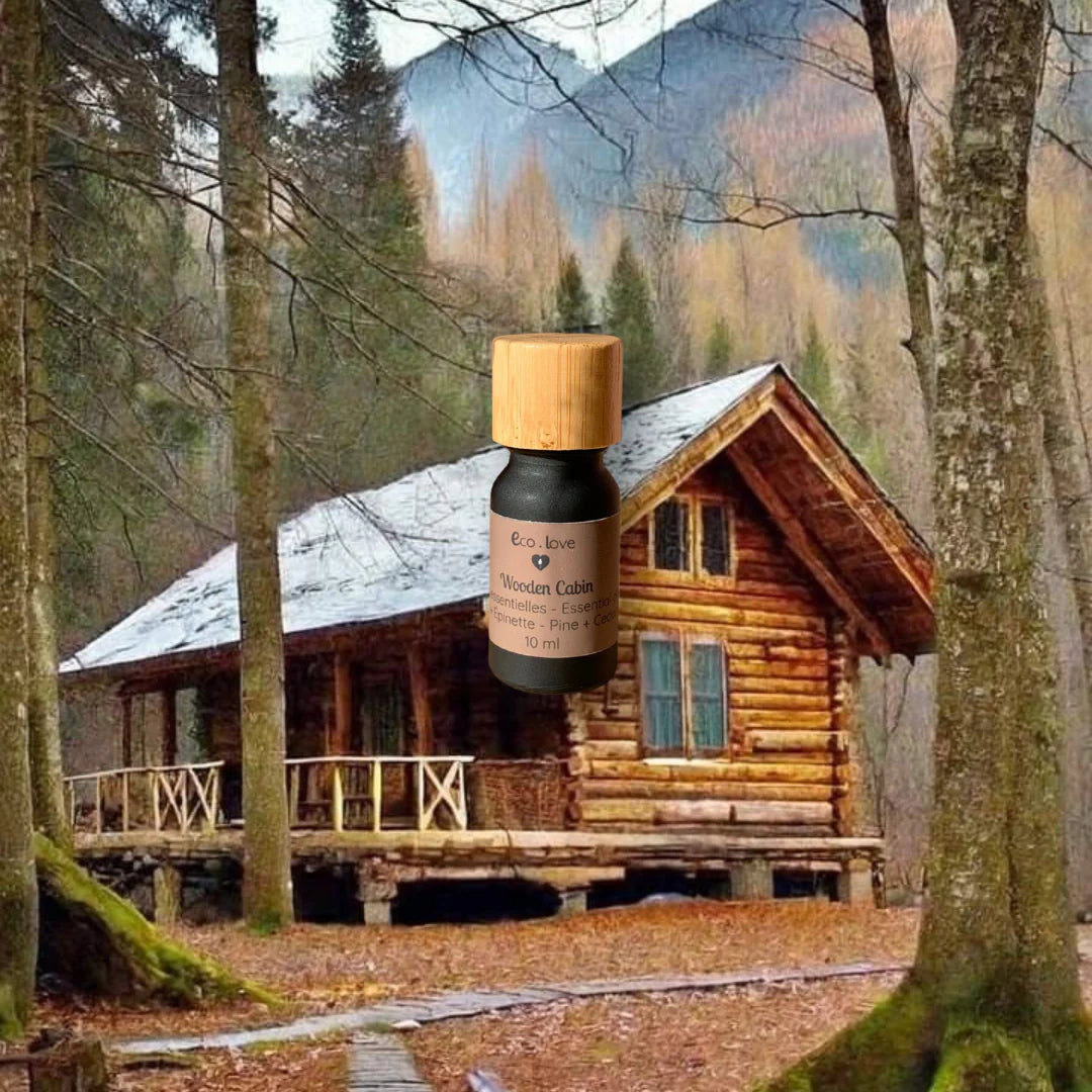 Huile essentielle - Cabane en bois
