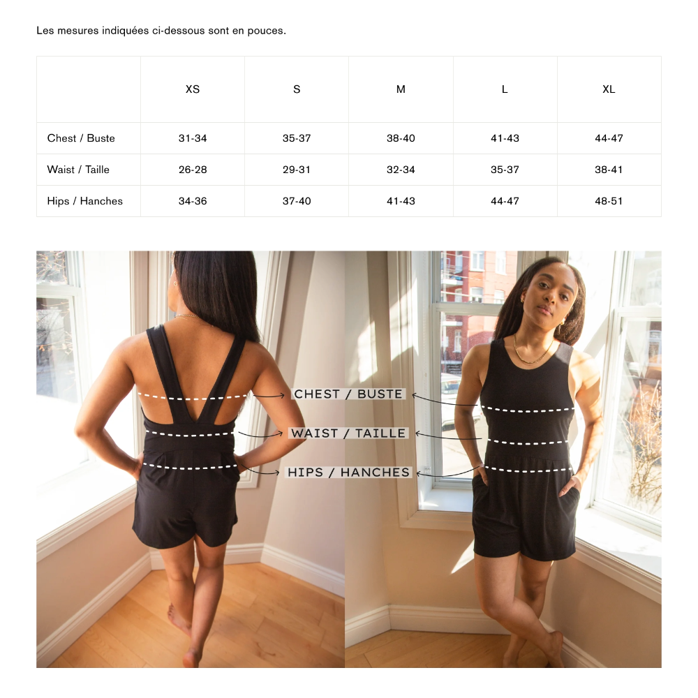 Jumpsuit cache-coeur en bambou - Tout noir