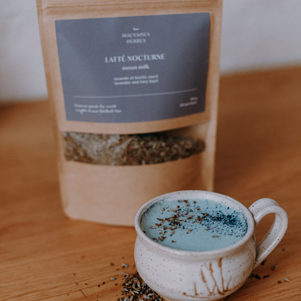 Latté nocturne bleu - Lavande et Basilic