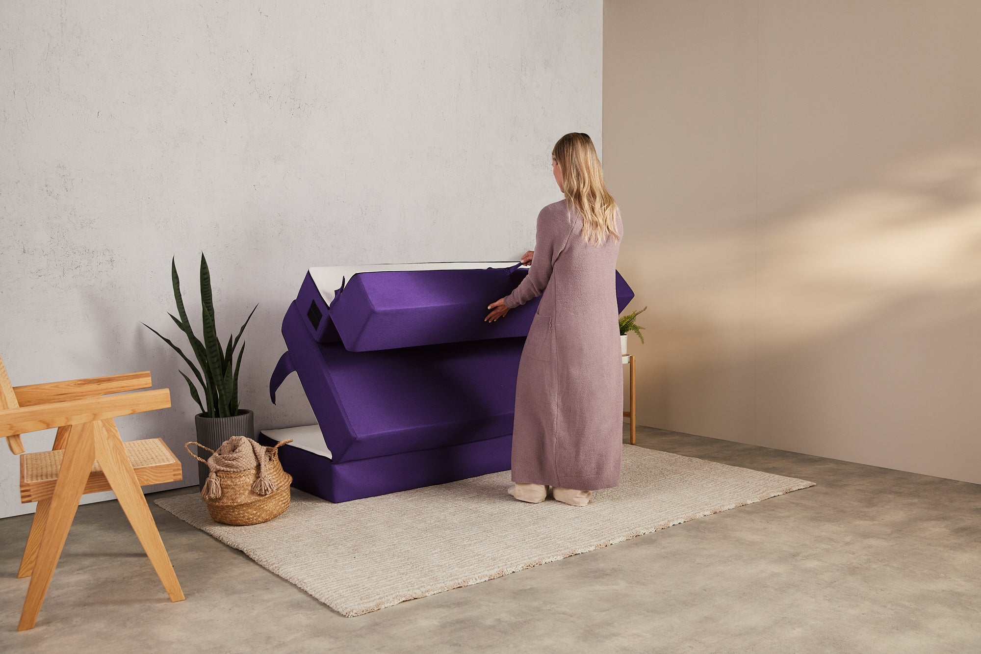 Le Polycouch - Matelas Pliable en Mousse Mémoire & Divan