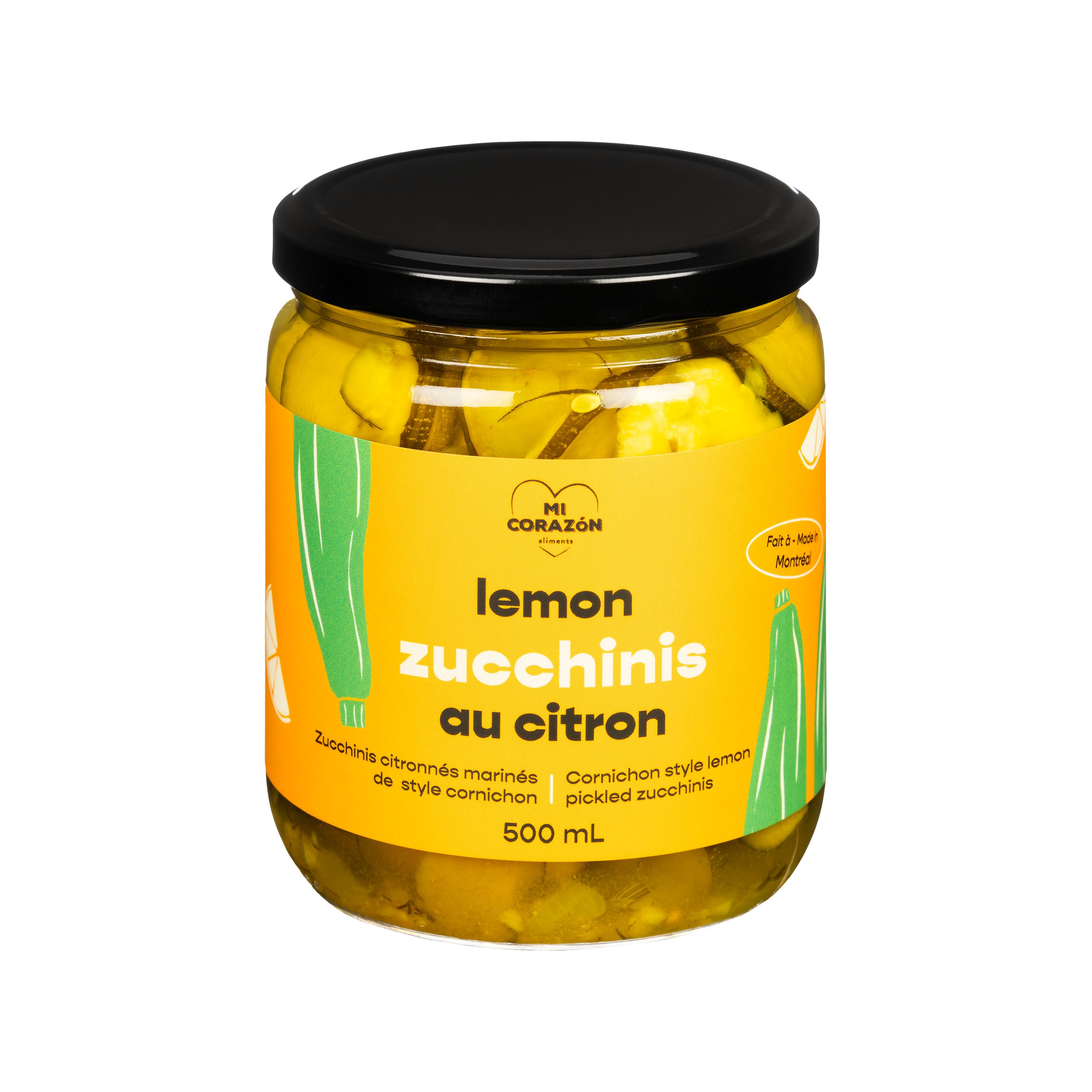 Cornichon de zucchinis citronnés