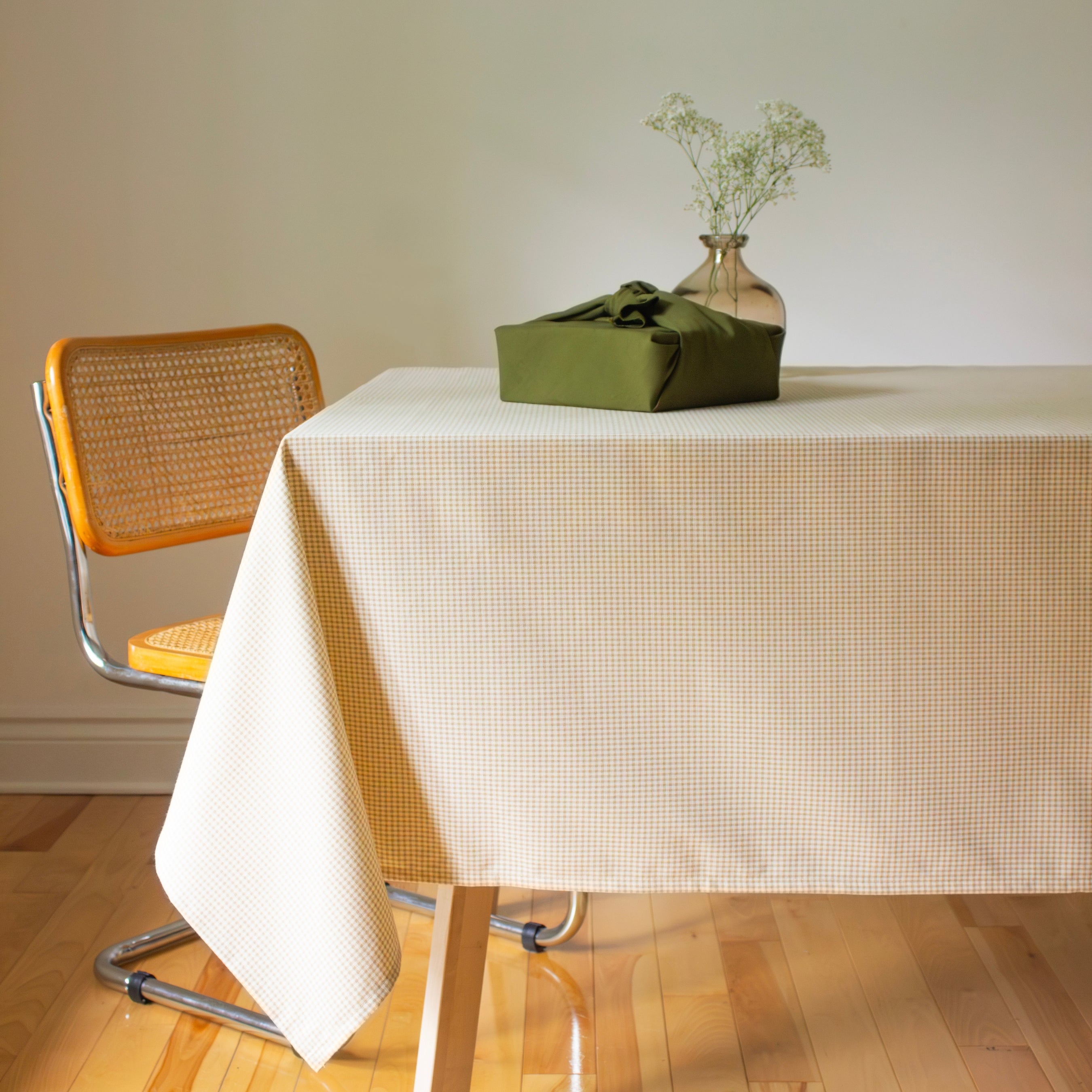 Nappe - Vichy beige et blanc