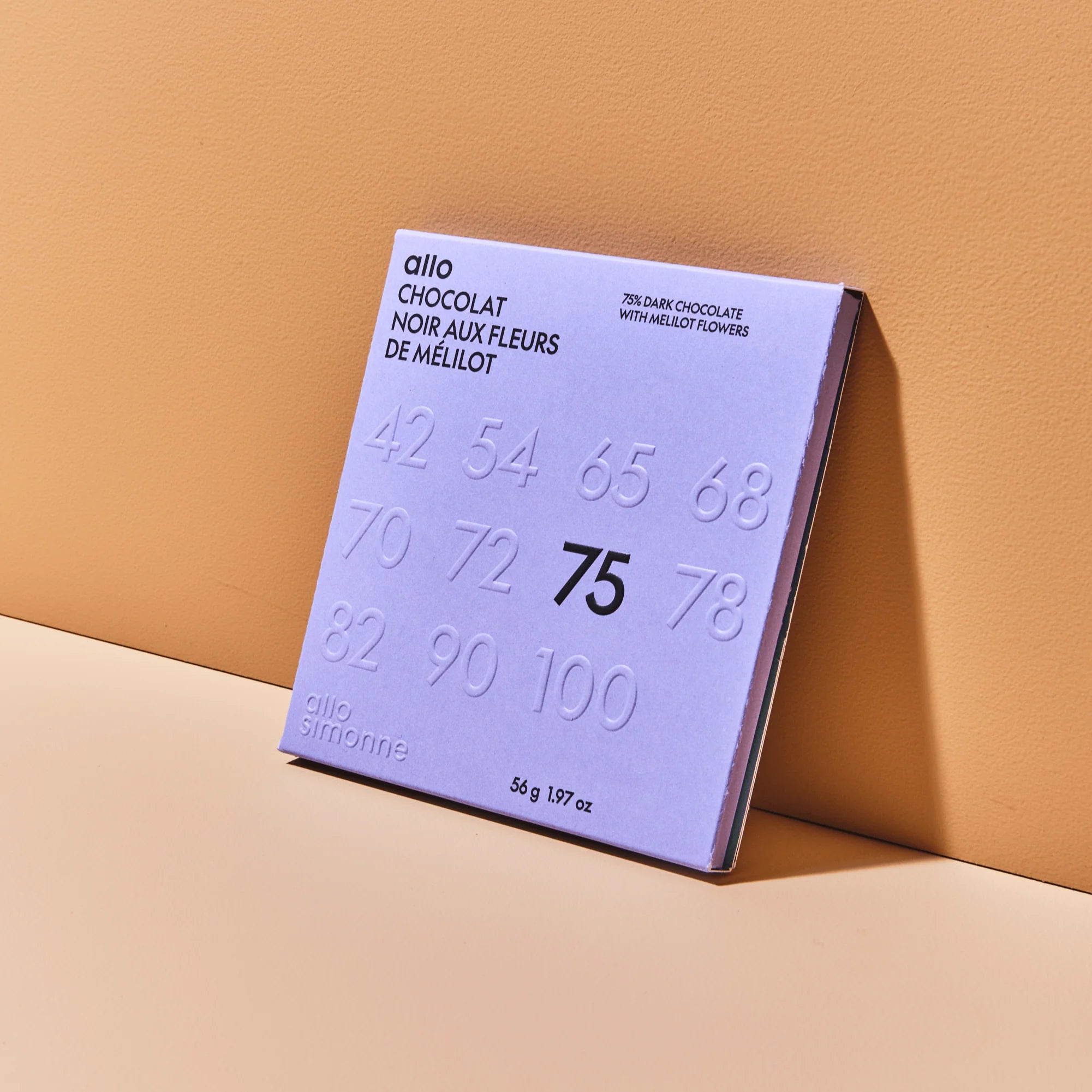 Chocolate Bar - Dark Chocolate with Sweet Clover Flowers 75%