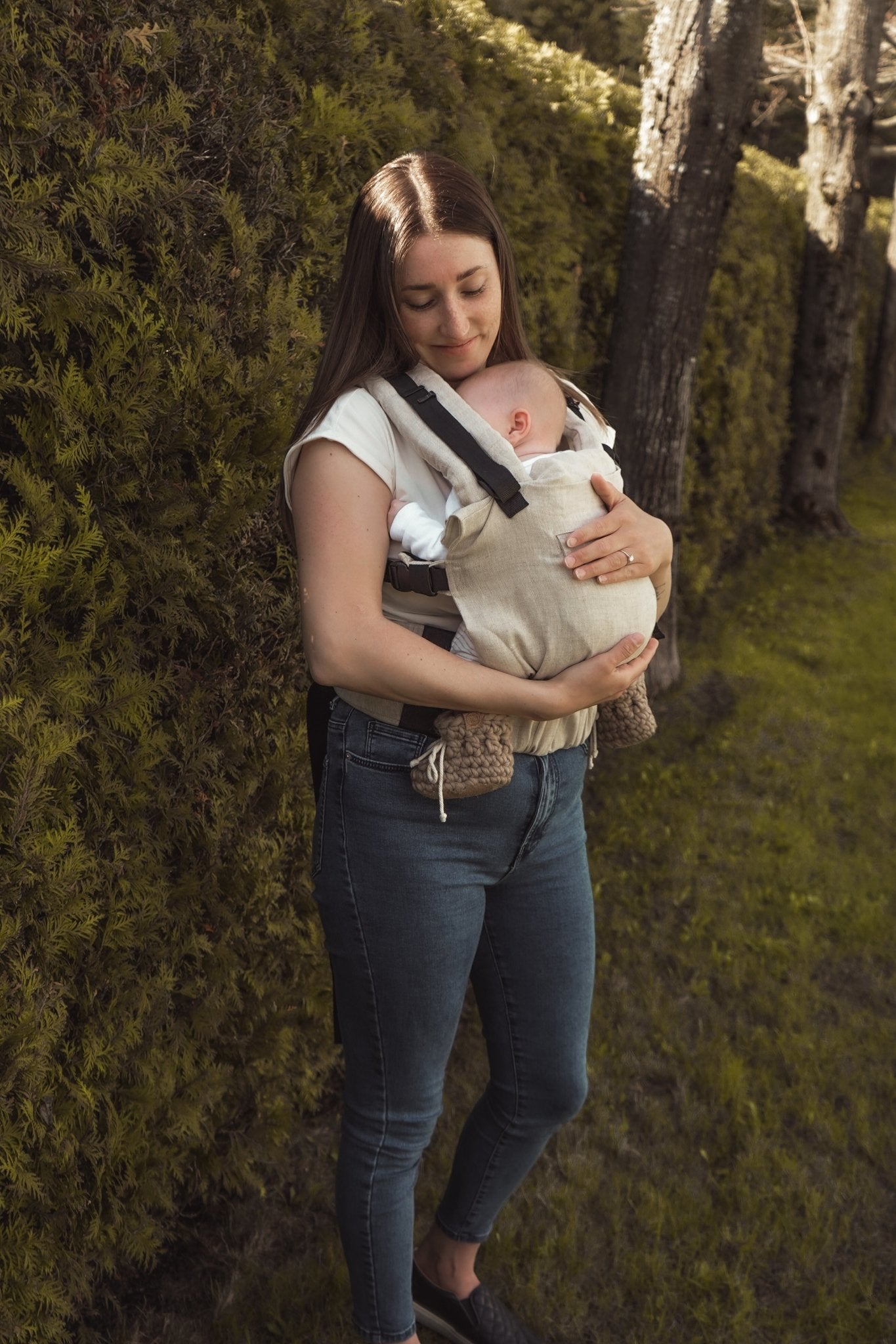 Porte-bébé évolutif en lin et en laine de mérinos