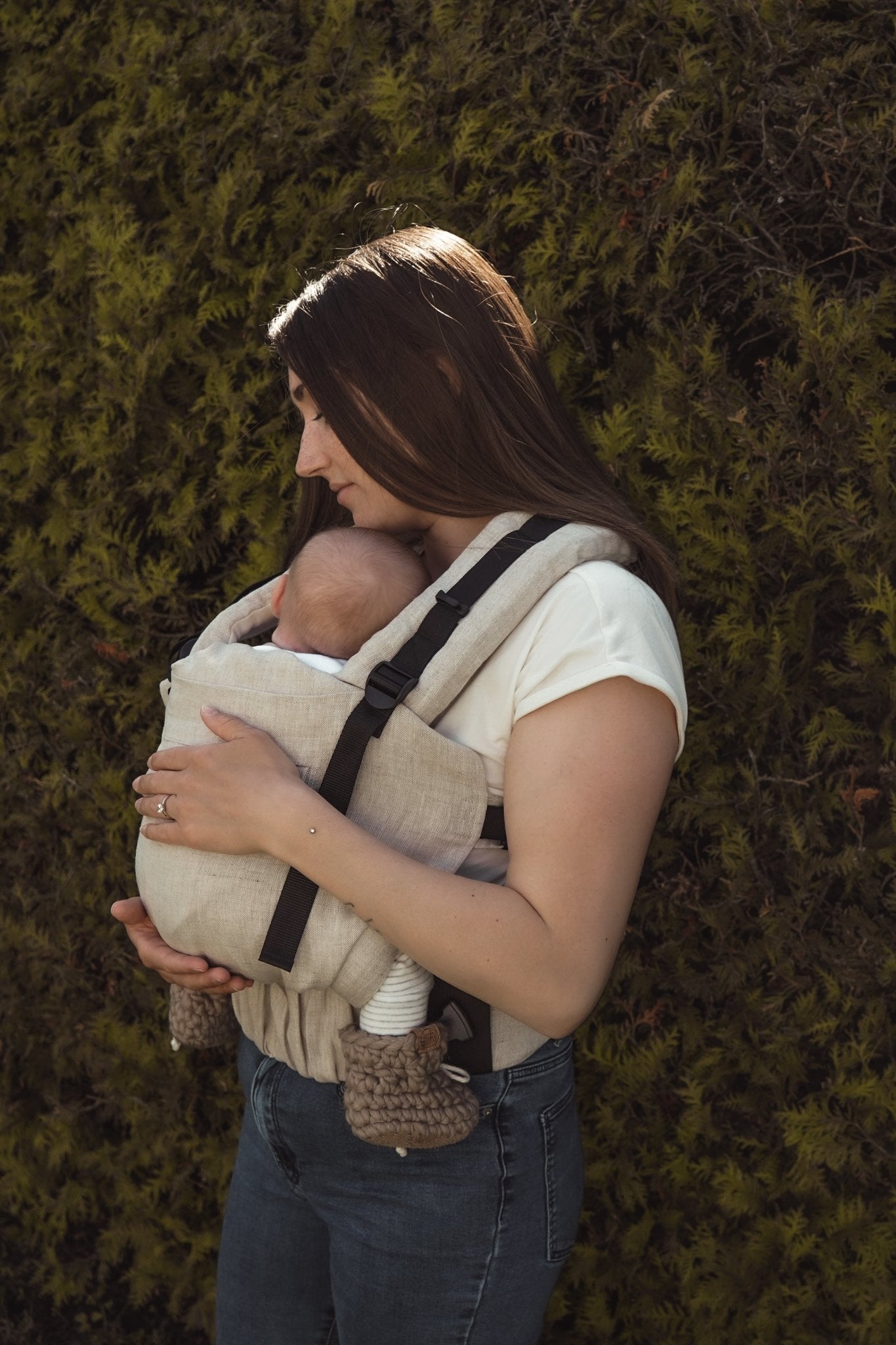 Porte-bébé évolutif en lin et en laine de mérinos