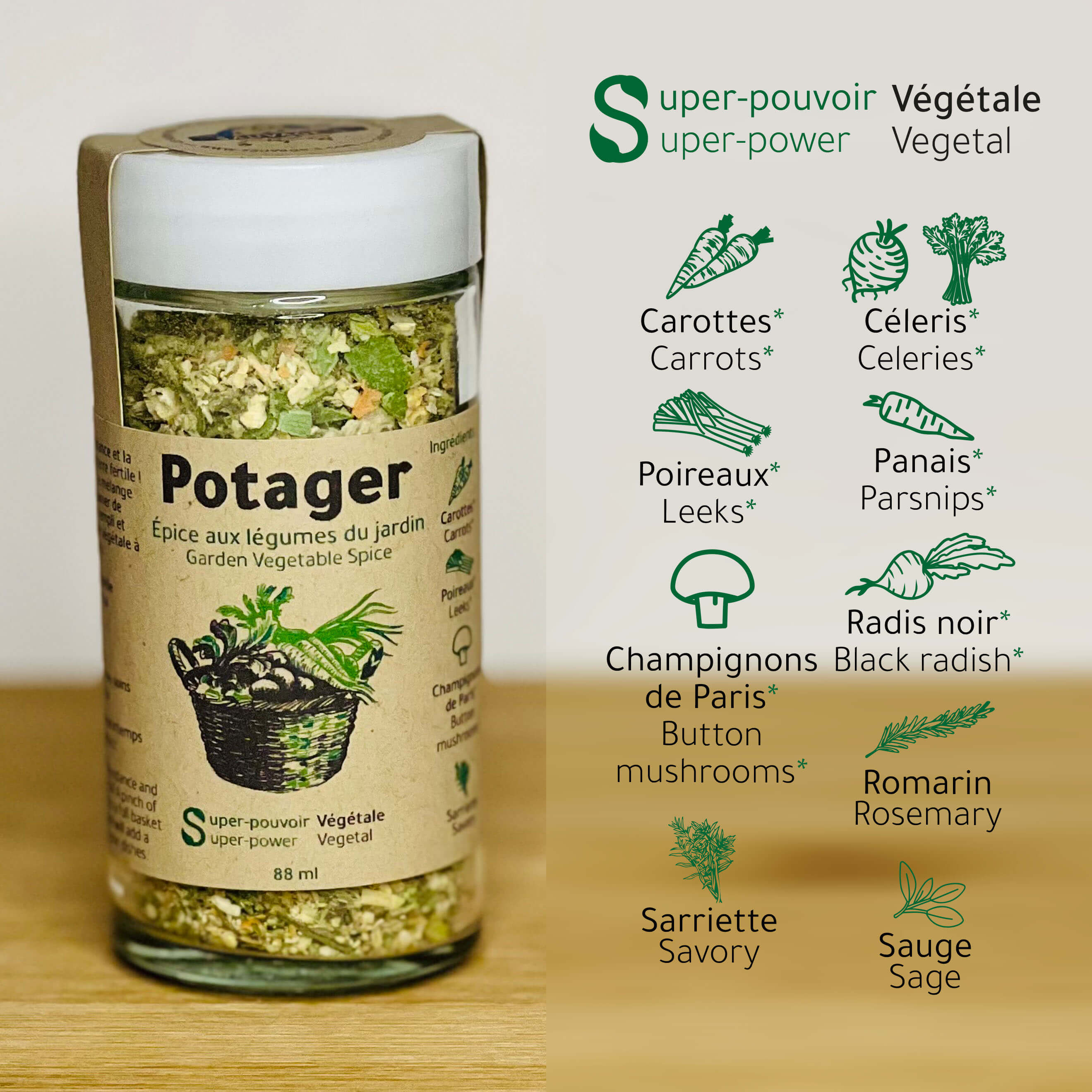 Potager - Épice aux légumes du jardin - Végan