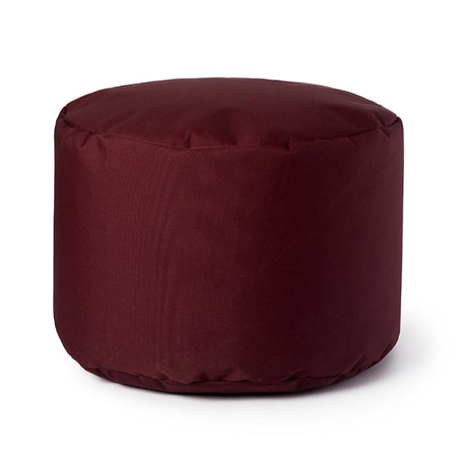 Pouf Rond Repose-Pieds Velours Rouge - Tabouret Cylindre Multifonction Pour Canapé & Entrée
