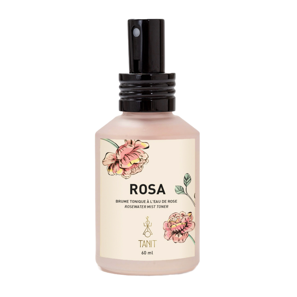 Brume tonique hydratante à l'eau de rose pour le visage
