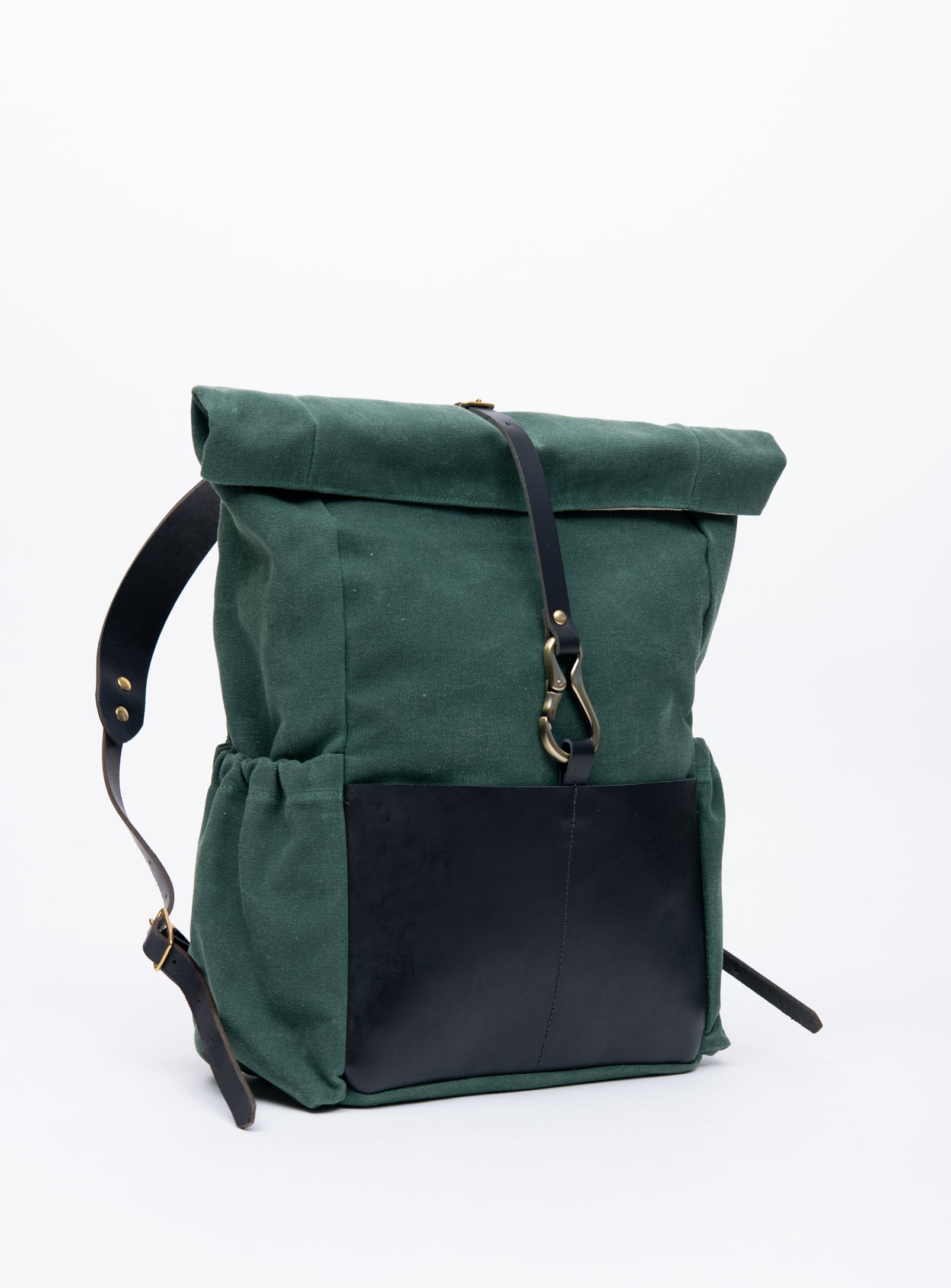Sac à dos en cuir et coton ciré modèle DE LORIMIER
