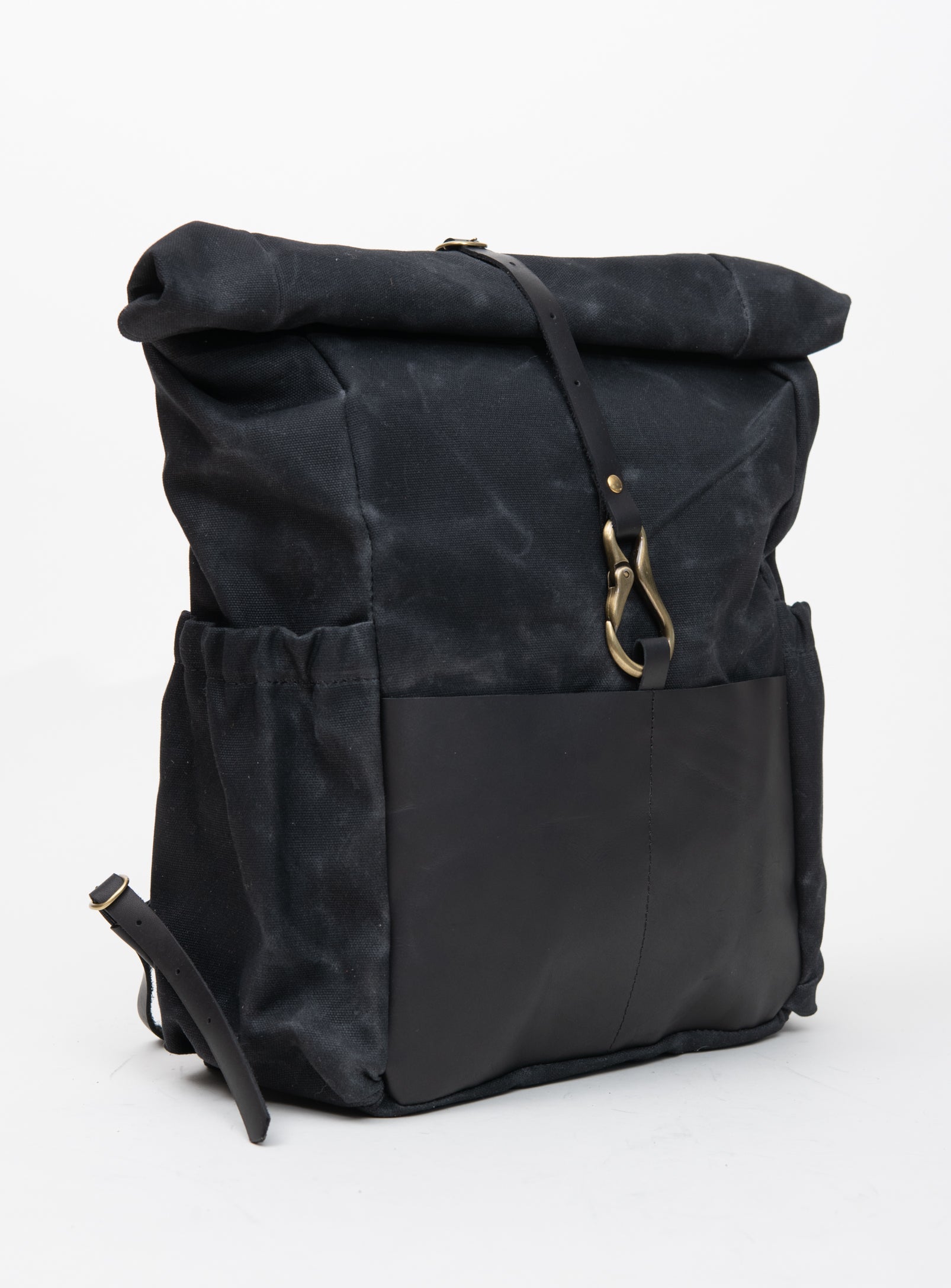 Sac à dos en cuir et coton ciré modèle DE LORIMIER
