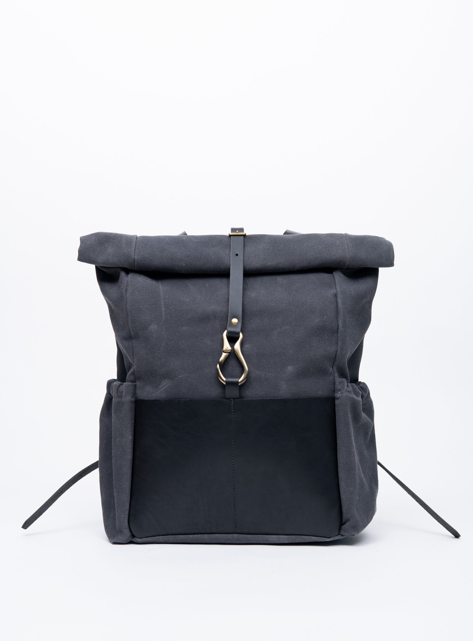 Sac à dos en cuir et coton ciré modèle DE LORIMIER