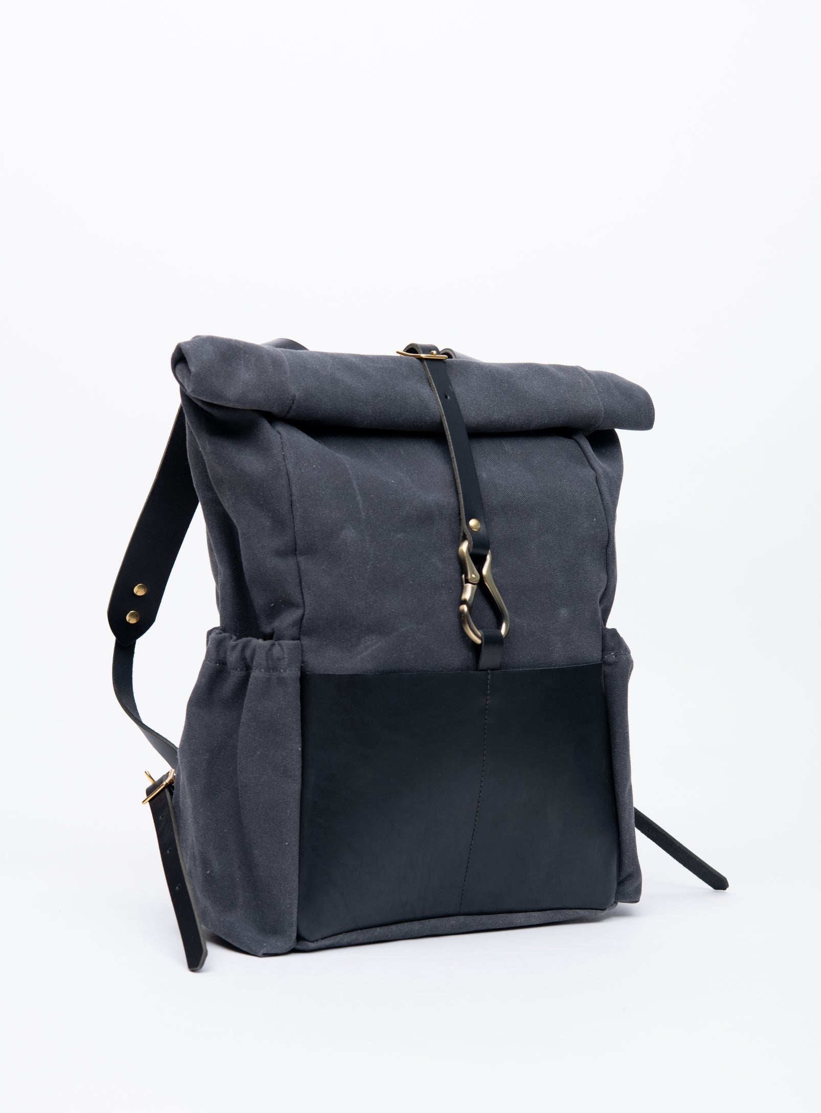 Sac à dos en cuir et coton ciré modèle DE LORIMIER