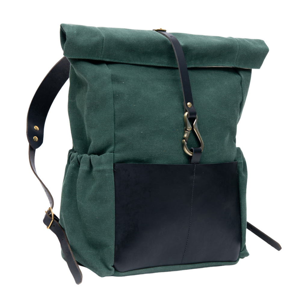 Sac à dos en cuir et coton ciré modèle DE LORIMIER